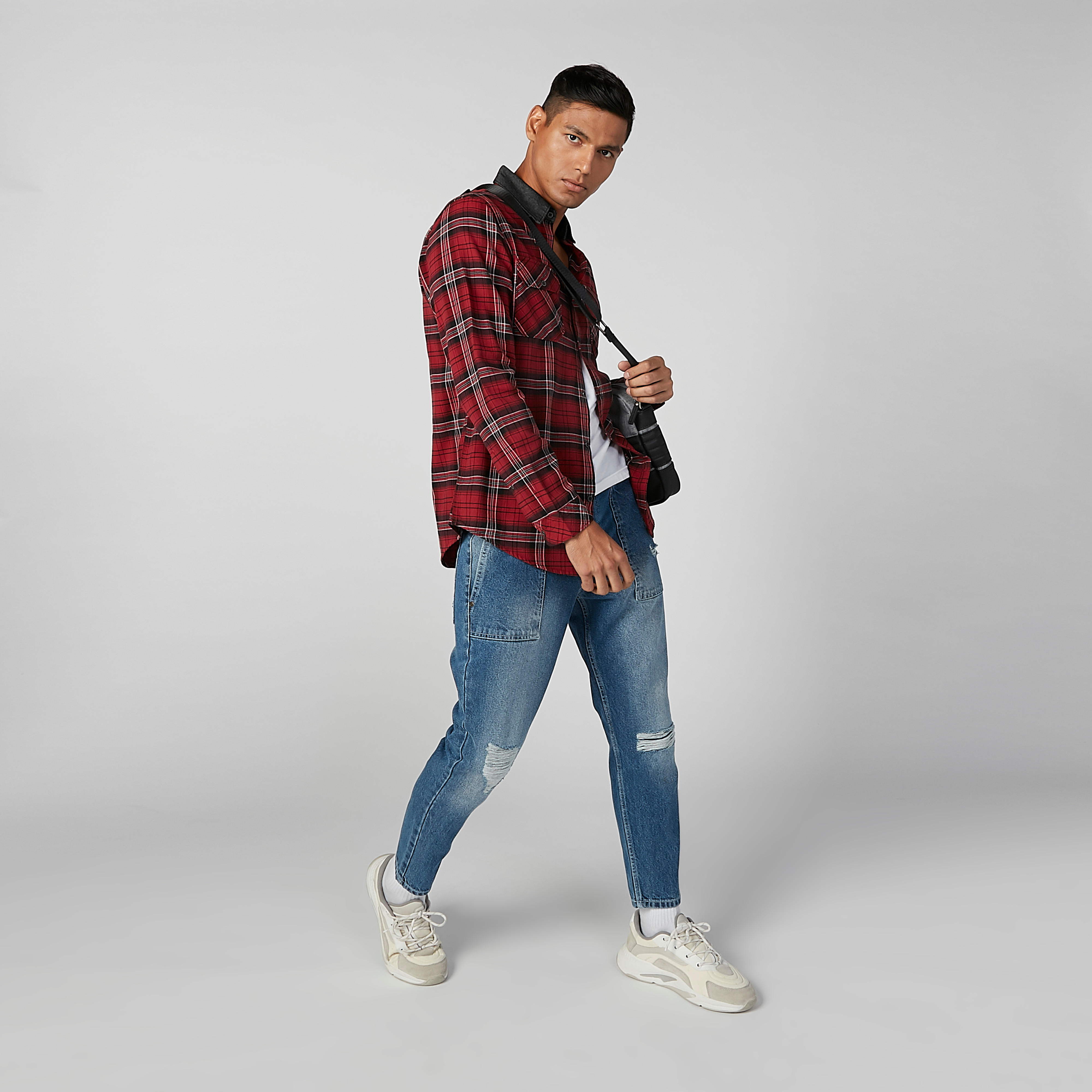 قميص مستدام كاروهات بجيوب بطيّة وأزرار من لي كوبر -men-clothing-shirts-image-6