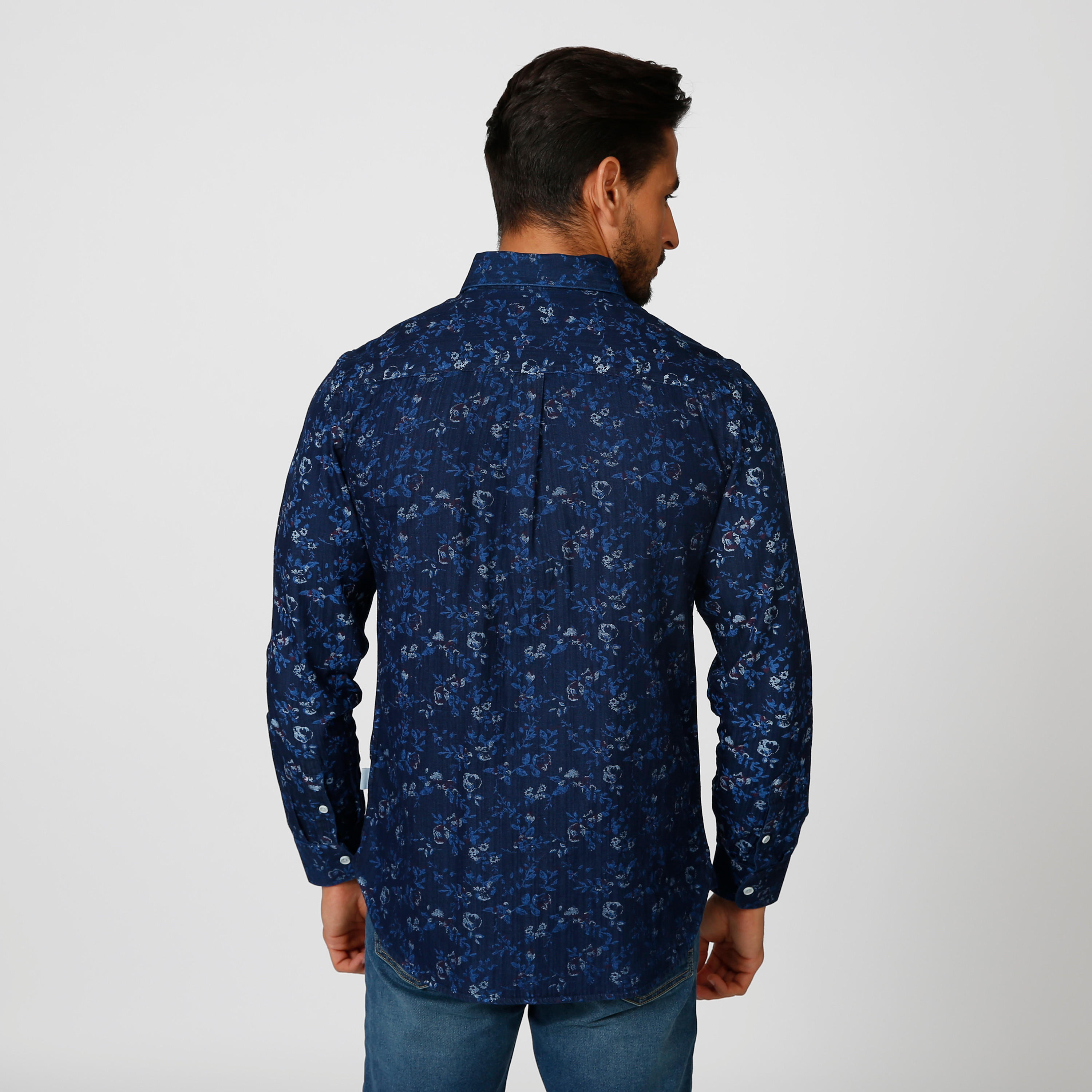 قميص مستدام بأكمام طويلة وجيب وطبعات زهرية -men-clothing-shirts-image-2