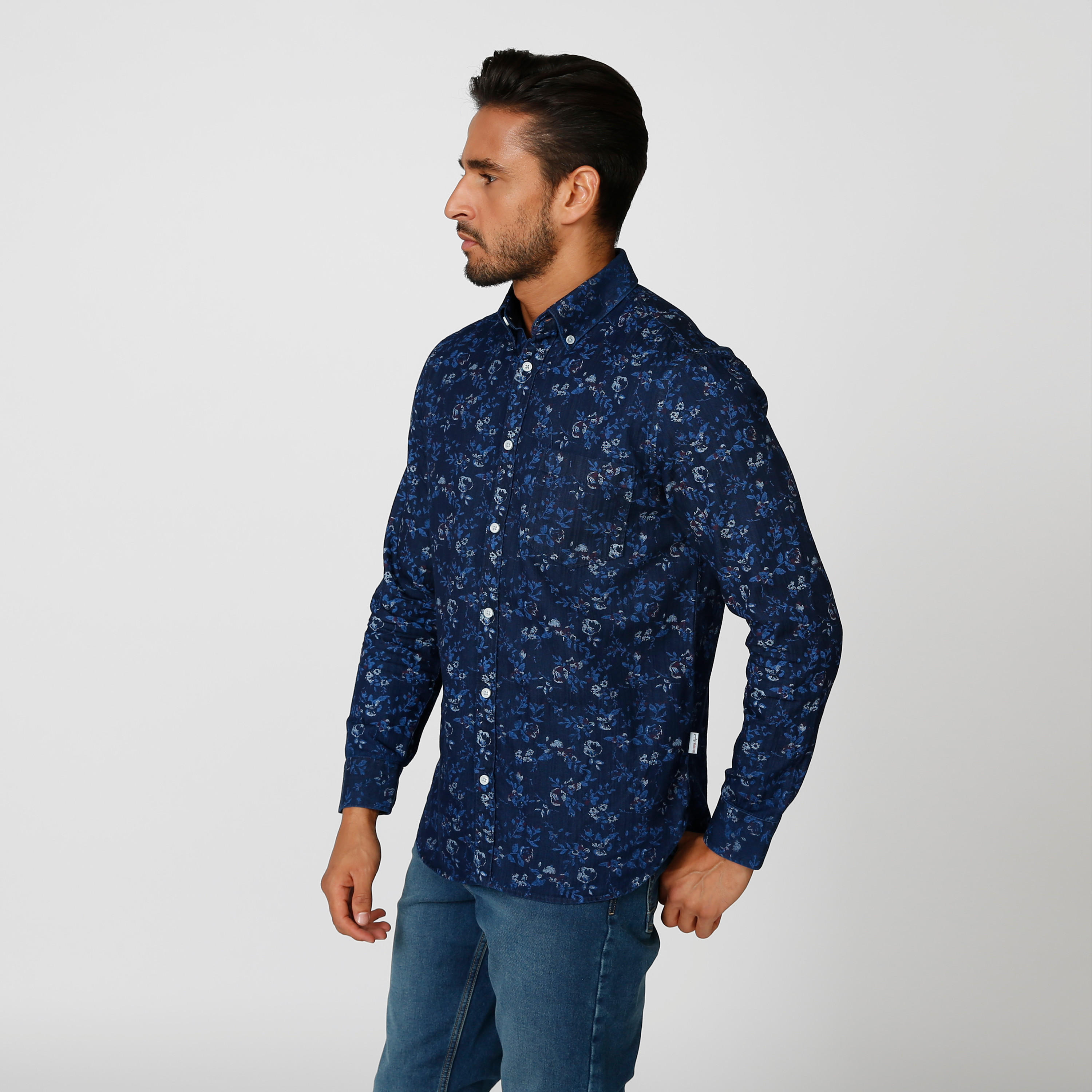 قميص مستدام بأكمام طويلة وجيب وطبعات زهرية -men-clothing-shirts-image-5