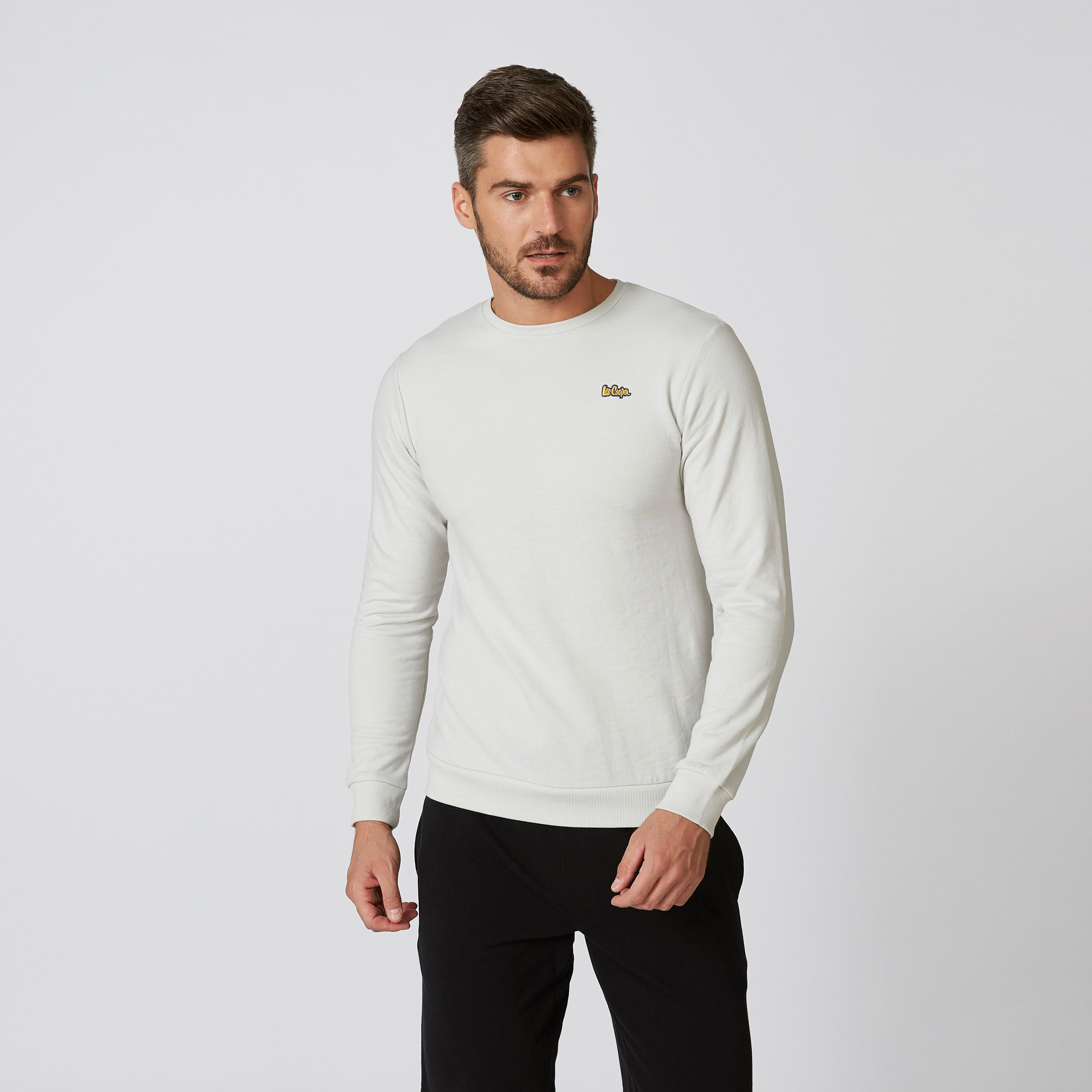 سويت شيرت مستدام سادة بأكمام طويلة من لي كوبر-men-winterwear-hoodiesandsweatshirts-image-5