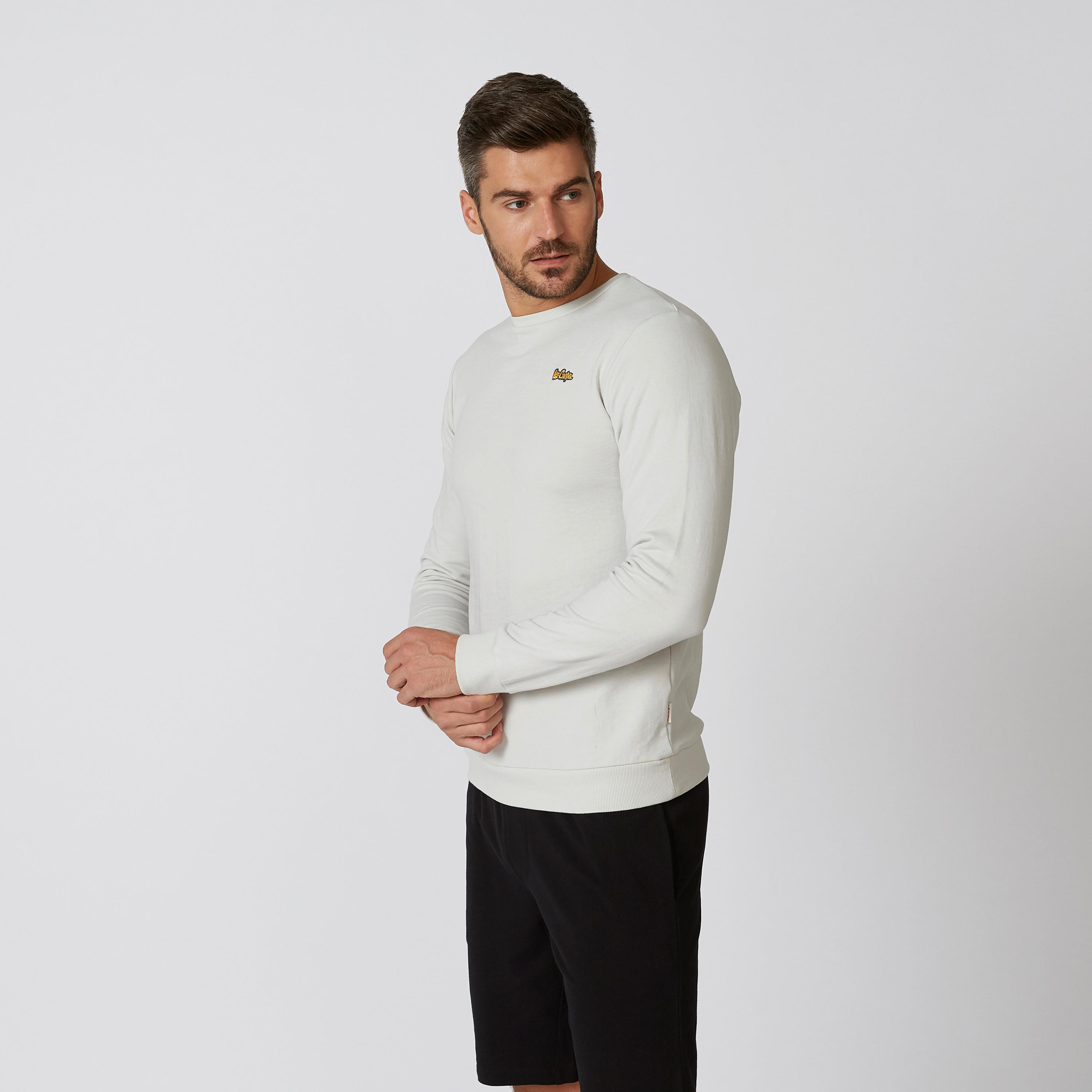 سويت شيرت مستدام سادة بأكمام طويلة من لي كوبر-men-winterwear-hoodiesandsweatshirts-image-3