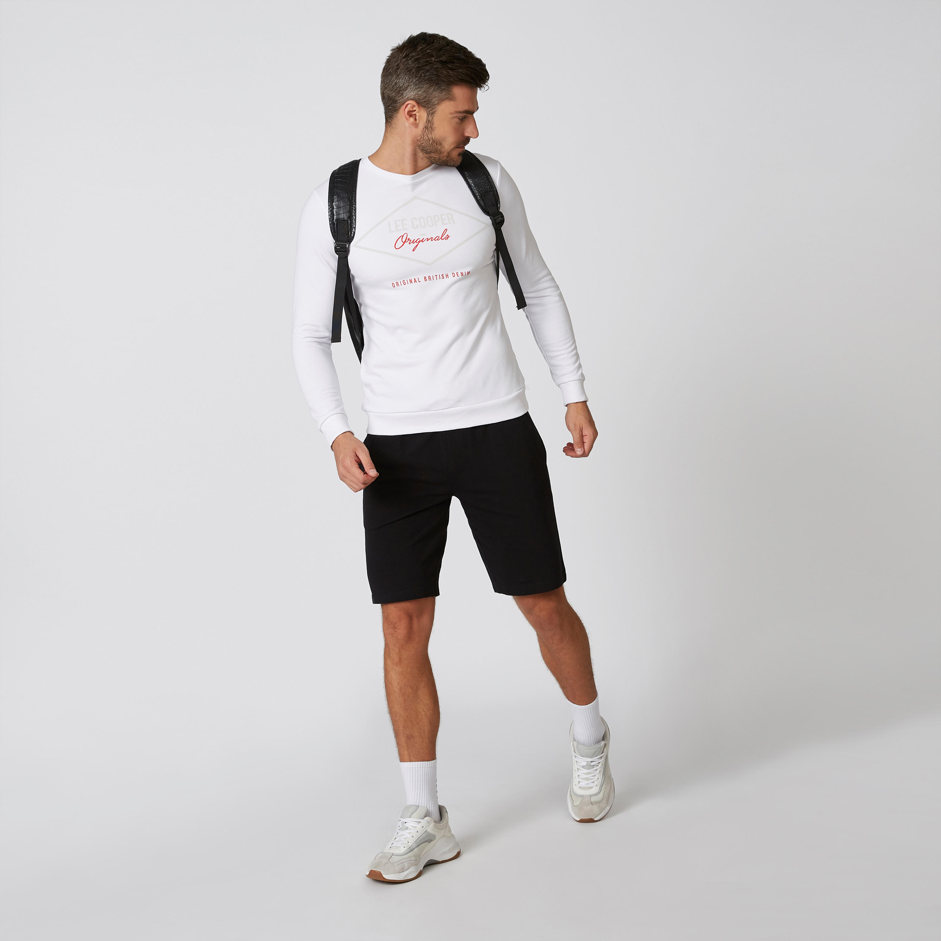 Sustainable Lee Cooper Printed Sweatshirt with Long Sleeves-men-winterwear-hoodiesandsweatshirts-image-2