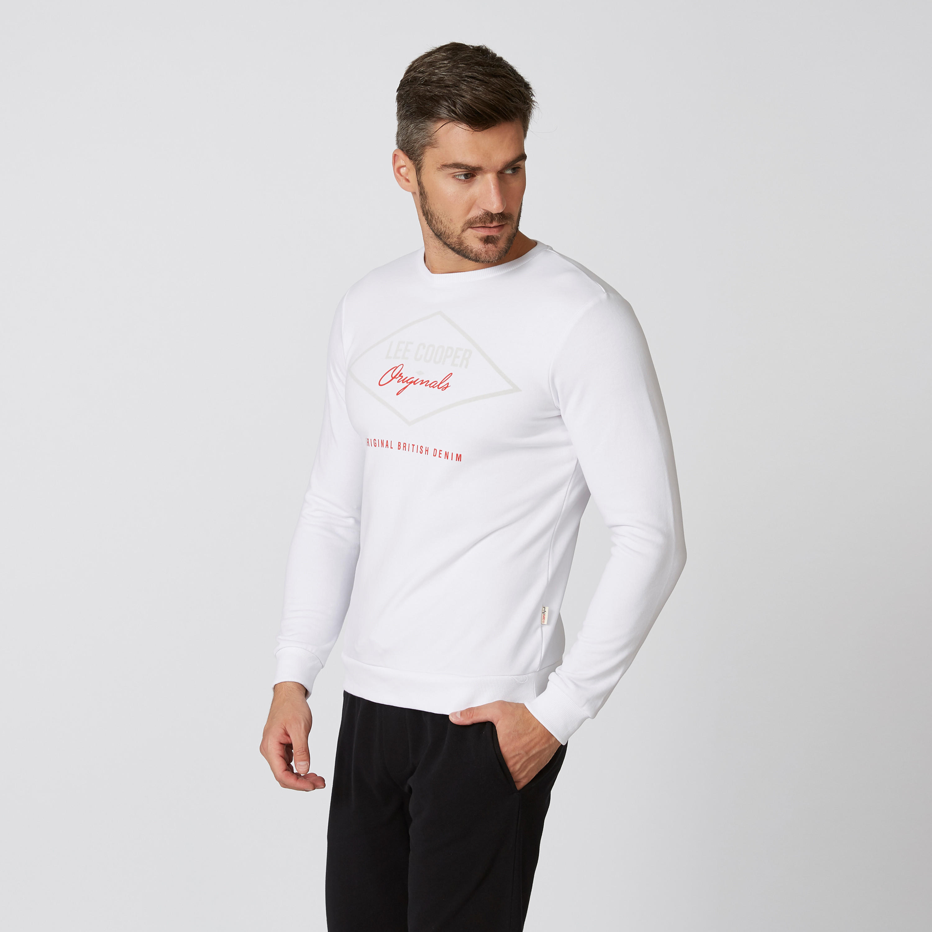 Sustainable Lee Cooper Printed Sweatshirt with Long Sleeves-men-winterwear-hoodiesandsweatshirts-image-4