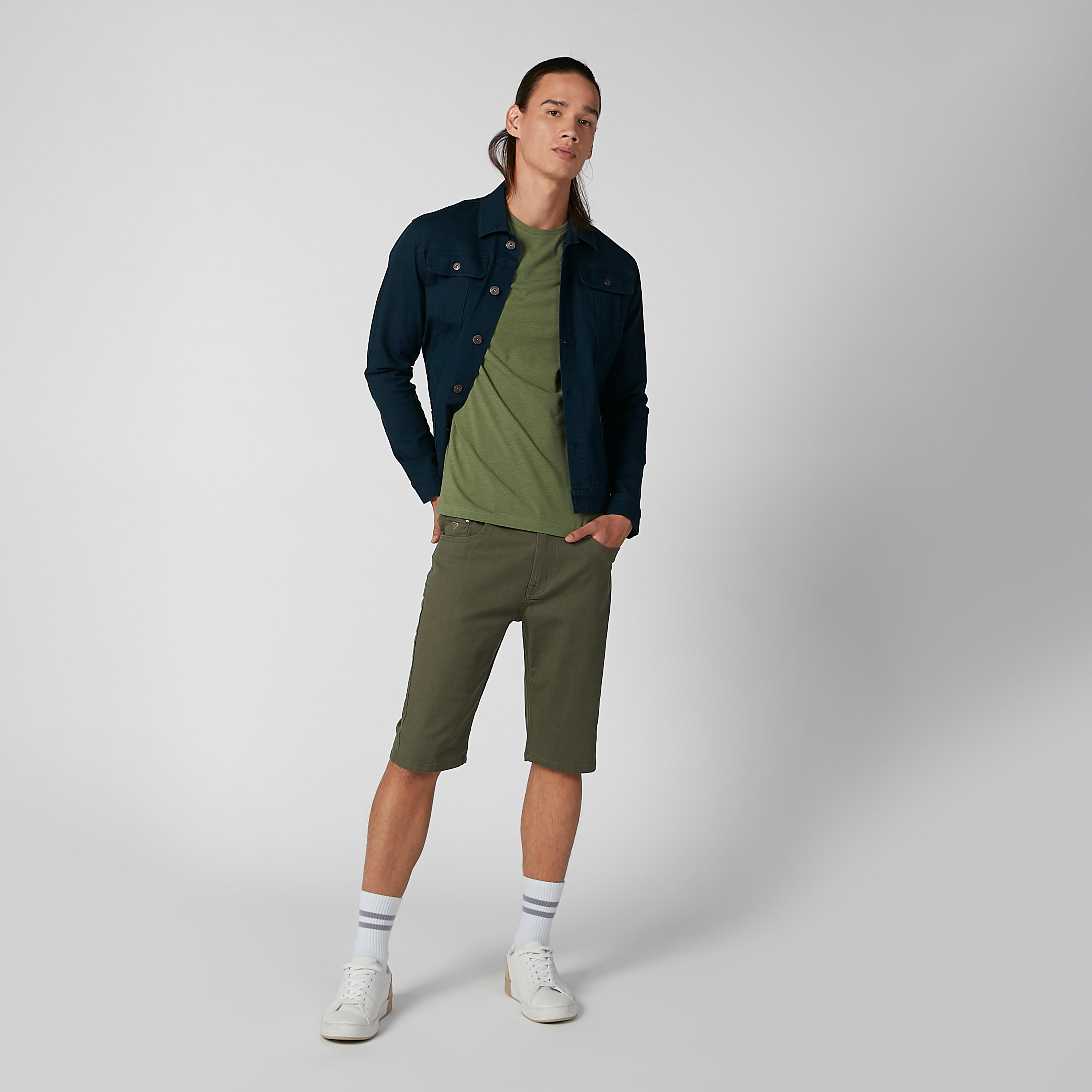 تيشيرت سادة بياقة مستديرة وأكمام قصيرة من لي كوبر-men-clothing-tshirtsandpolos-tshirts-image-2