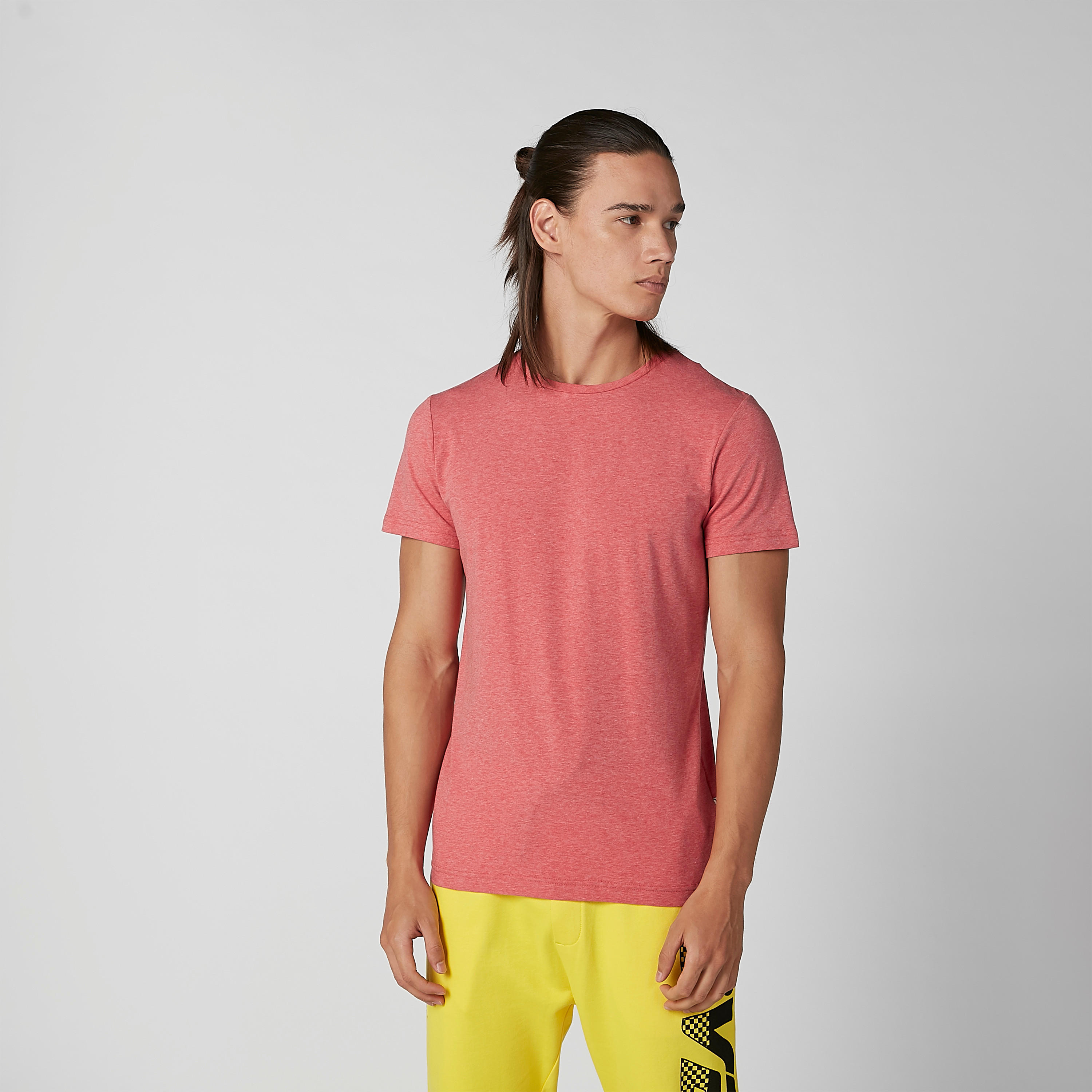 تيشيرت سادة بياقة مستديرة وأكمام قصيرة من لي كوبر-men-clothing-tshirtsandpolos-tshirts-image-1