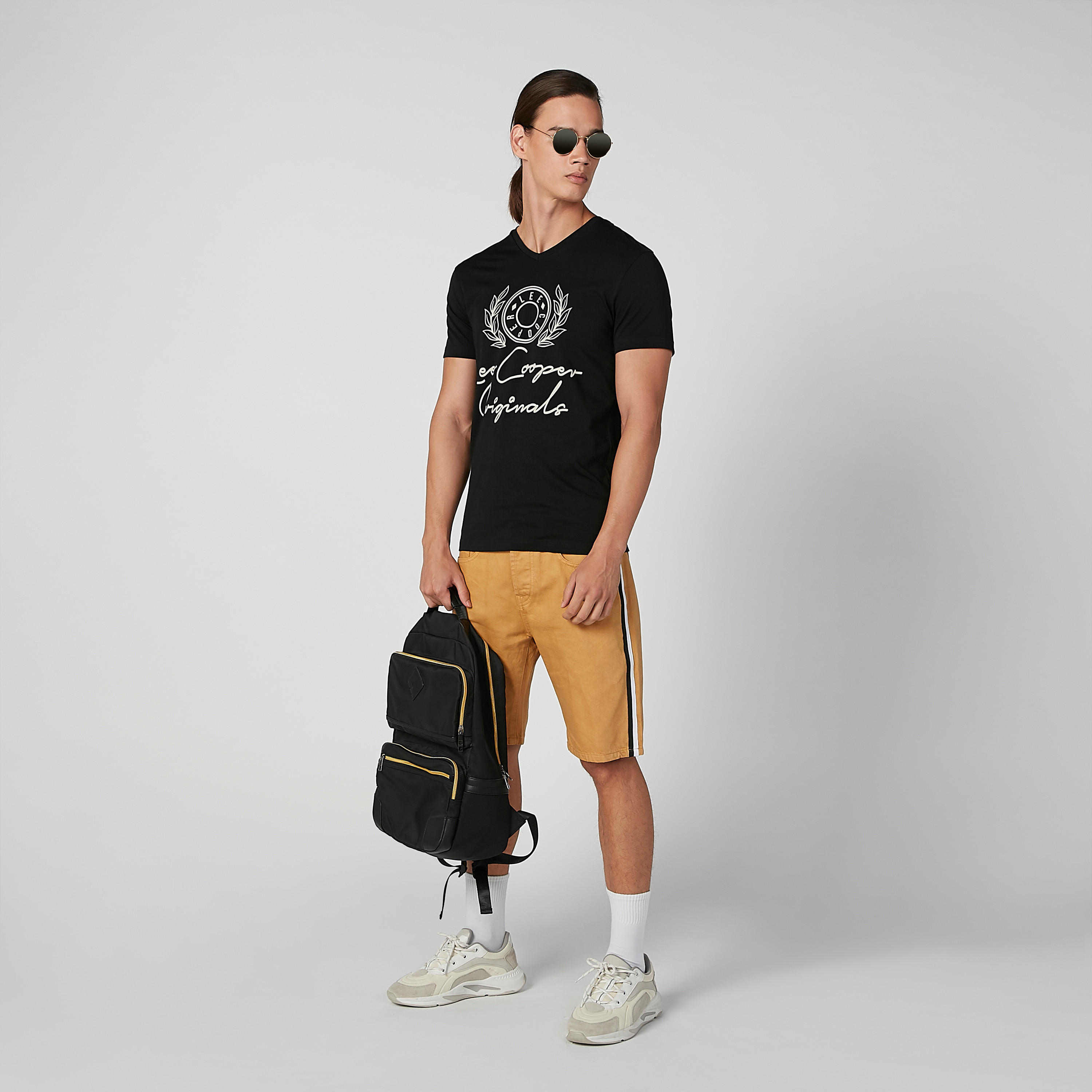 Lee Cooper Printed T-shirt with V-neck and Short Sleeves-men-clothing-tshirtsandpolos-tshirts-image-2