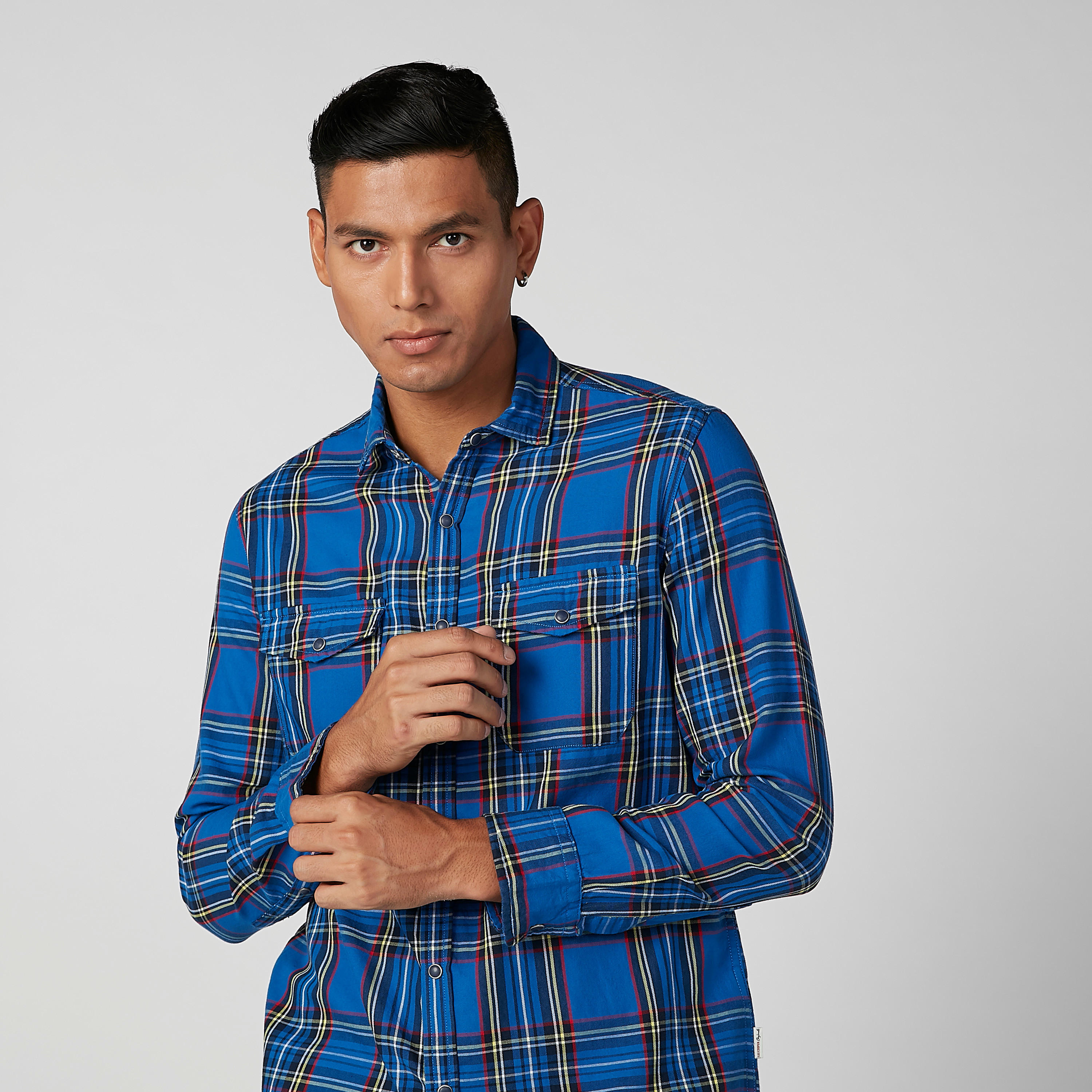 Lee Cooper Chequered Shirt with Long Sleeves and Complete Placket-men-clothing-shirts-image-3