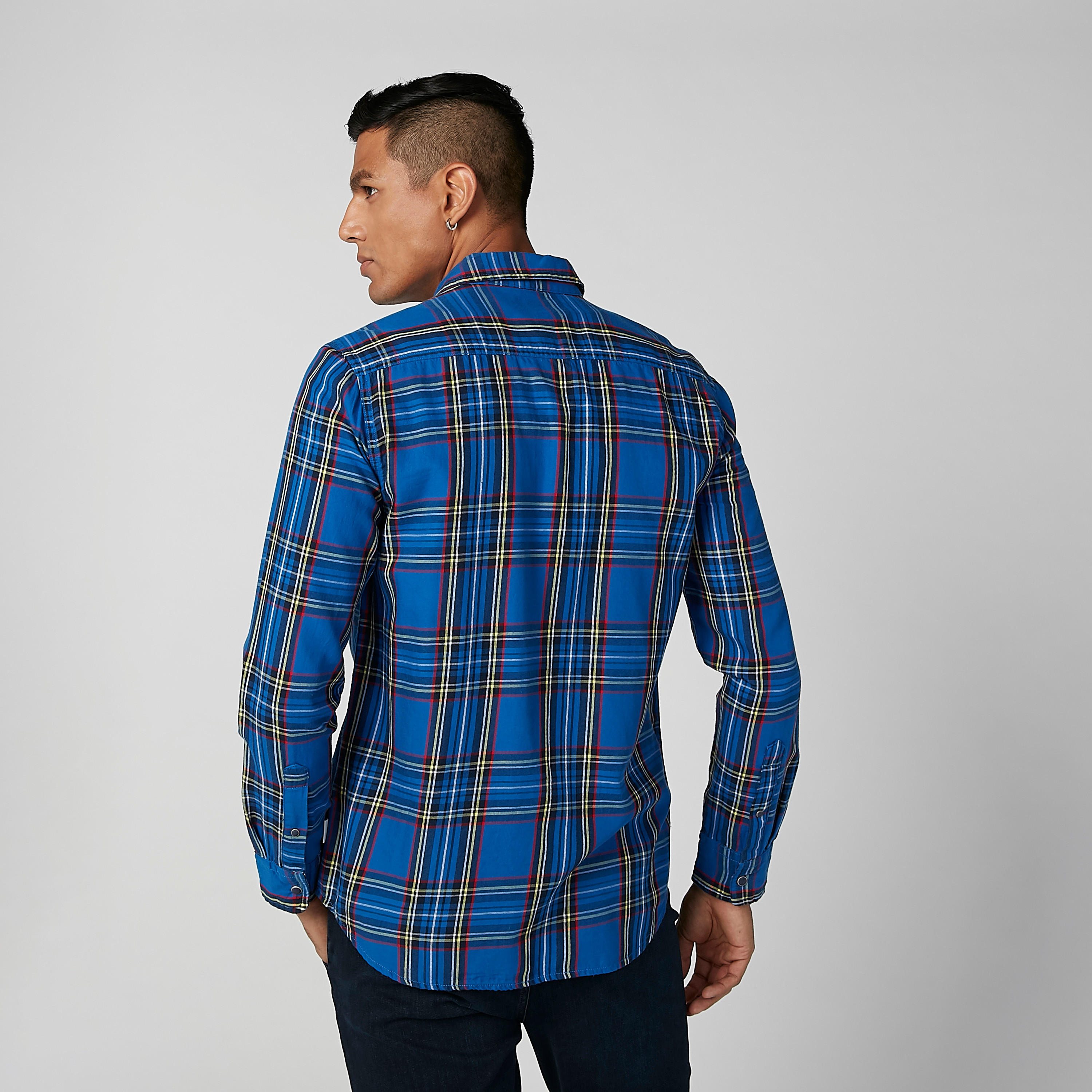 Lee Cooper Chequered Shirt with Long Sleeves and Complete Placket-men-clothing-shirts-image-4
