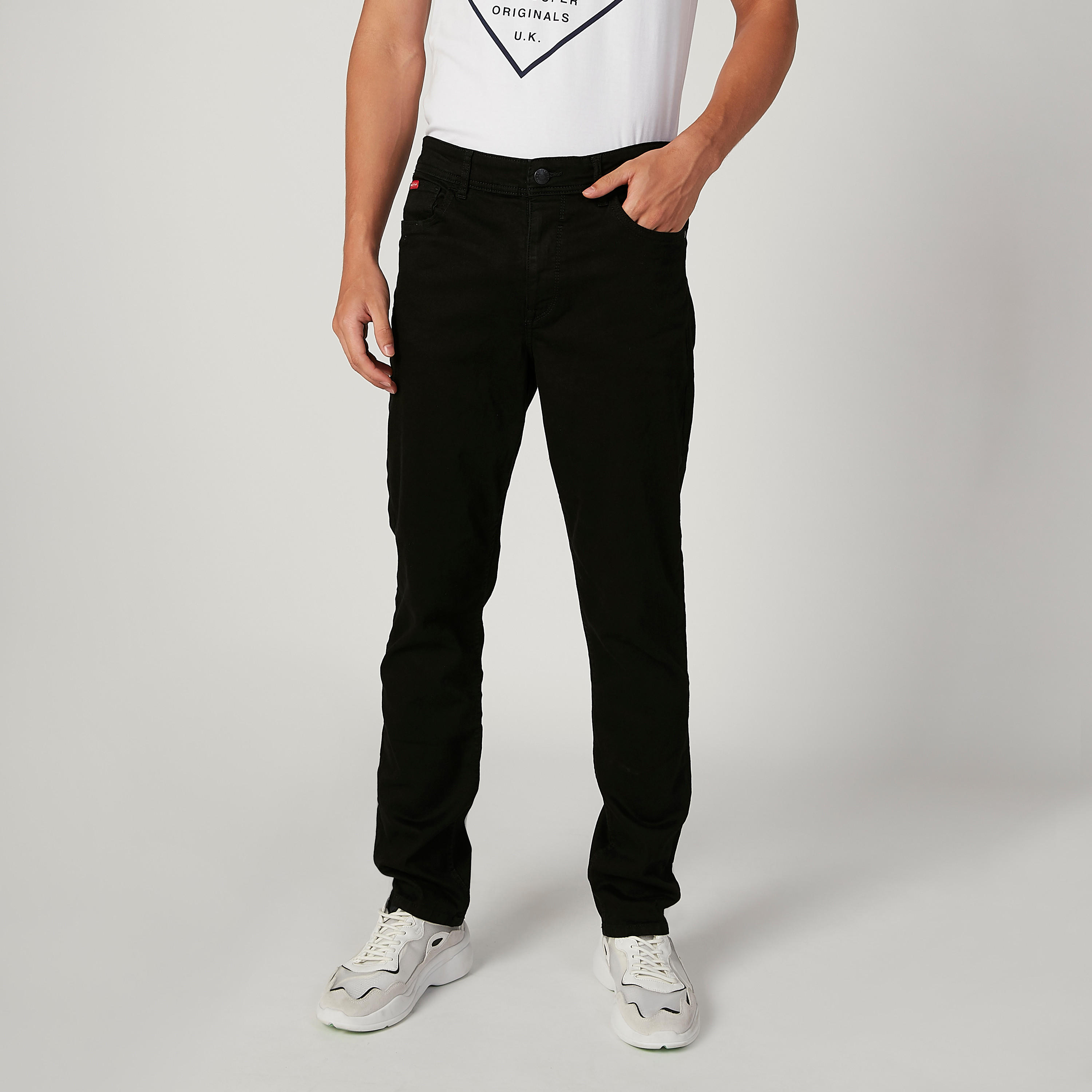بنطال جينز طويل بجيوب وحلقات للحزام من لي كوبر-men-clothing-bottoms-jeans-image-1