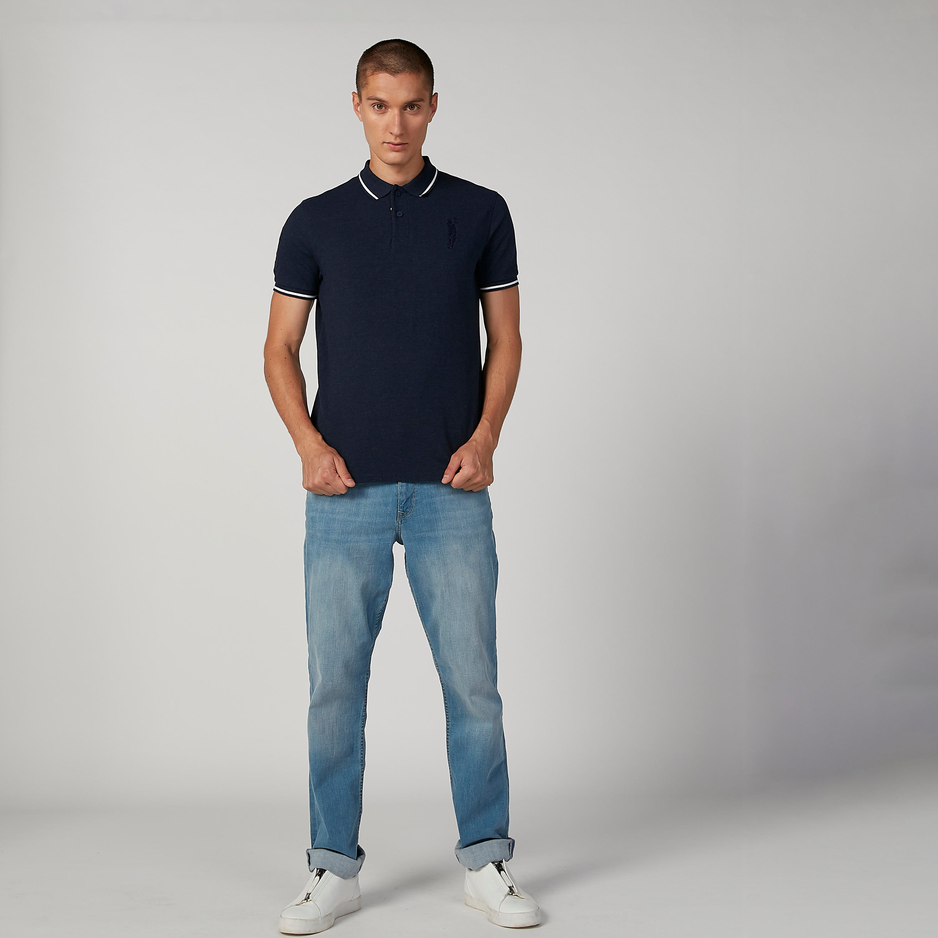 بنطلون جينز سادة بجيوب وحلقات للحزام من لي كوبر-men-clothing-bottoms-jeans-image-4