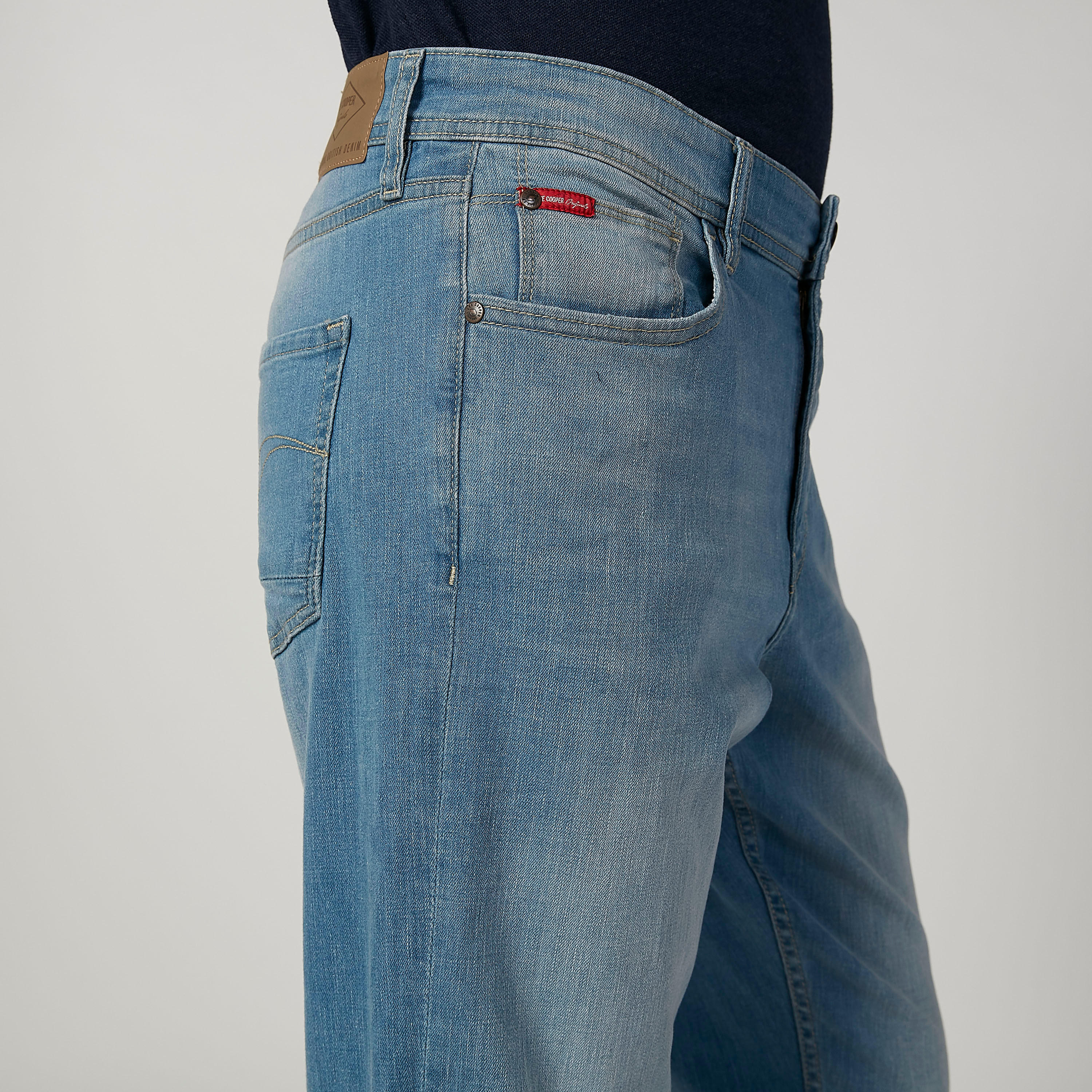 بنطلون جينز سادة بجيوب وحلقات للحزام من لي كوبر-men-clothing-bottoms-jeans-image-6