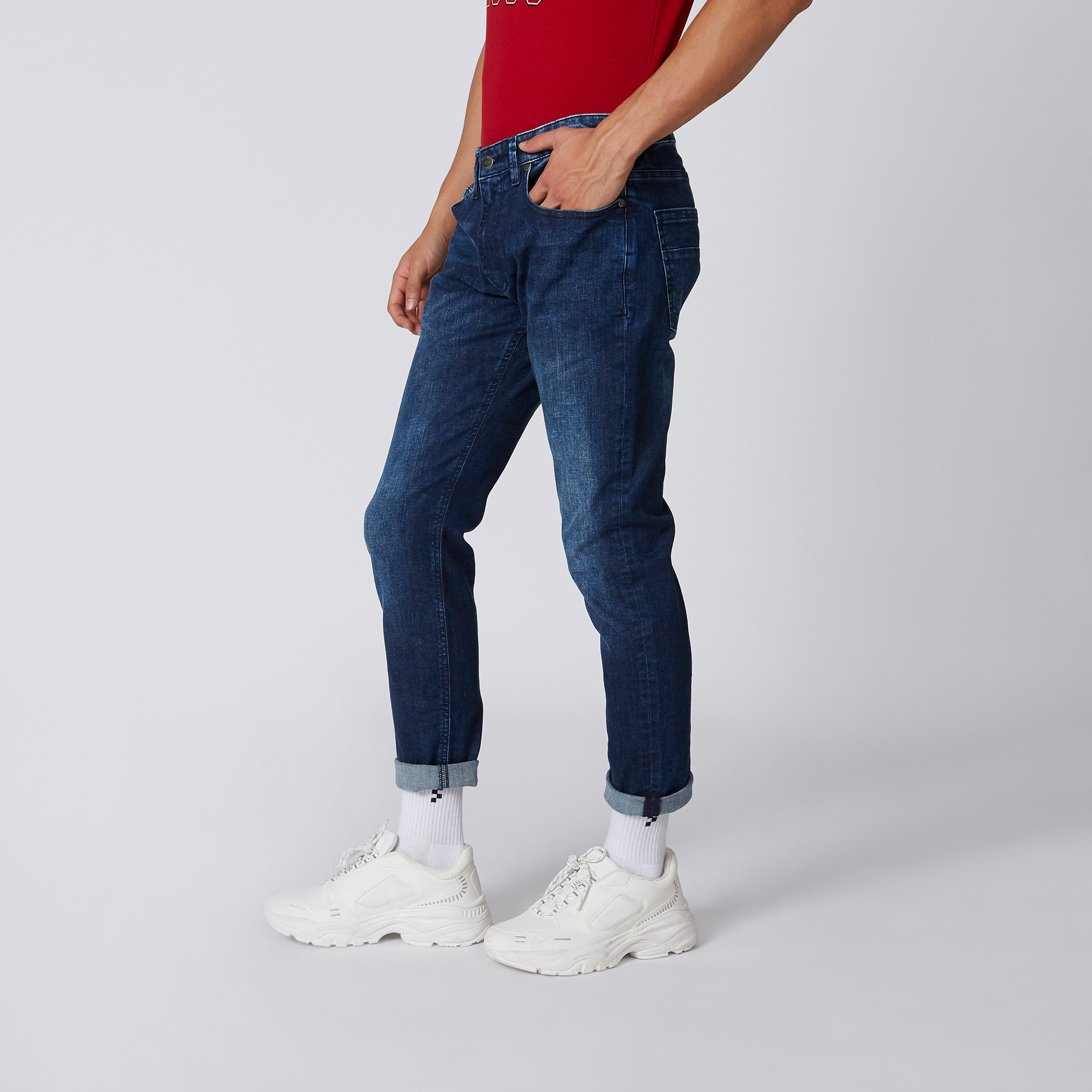 Sustainable Slim Fit Full Length Mid Waist Jeans with Belt Loops-men-clothing-bottoms-jeans-image-1