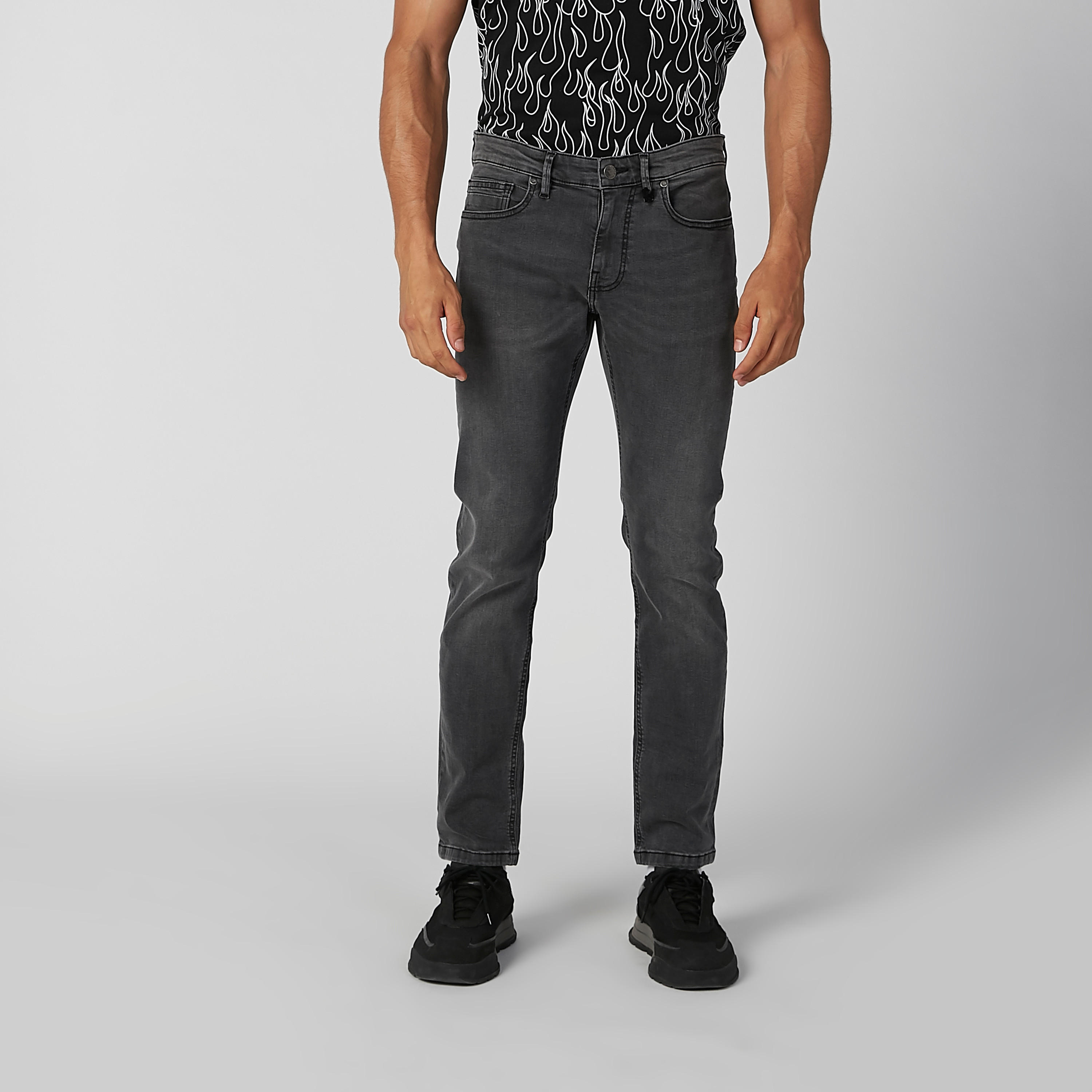 بنطلون جينز مستدام سليم بخصر متوسط الارتفاع وحلقات للحزام-men-clothing-bottoms-jeans-image-2