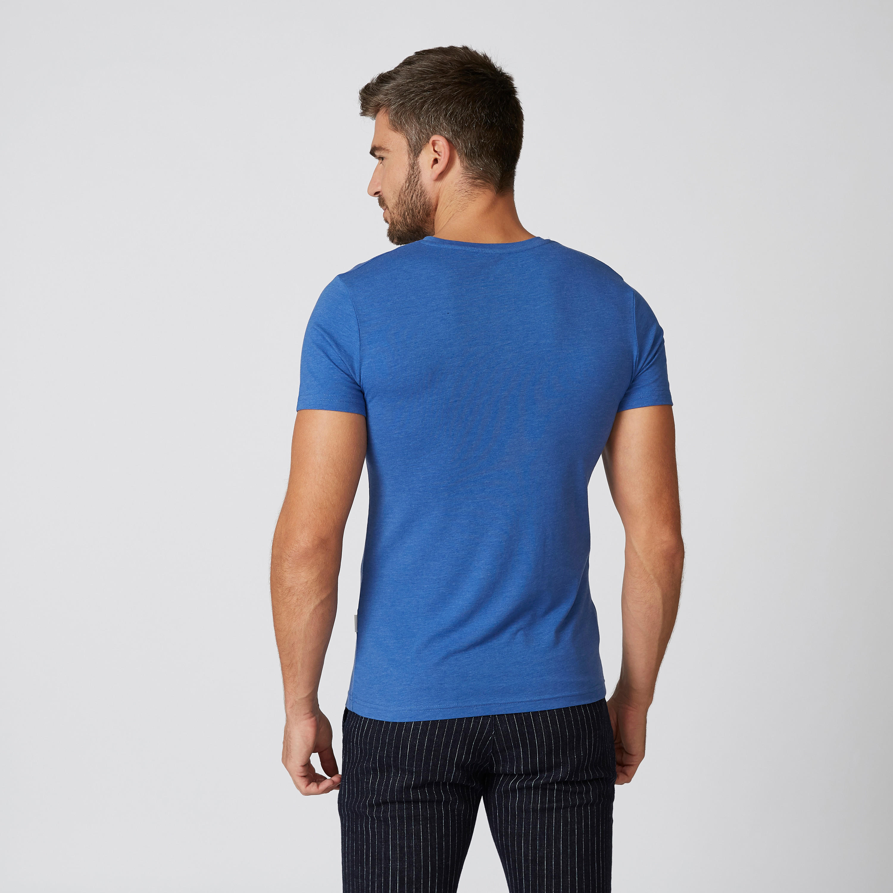 تيشيرت سادة بياقة مستديرة وأكمام قصيرة من لي كوبر-men-clothing-tshirtsandpolos-tshirts-image-3