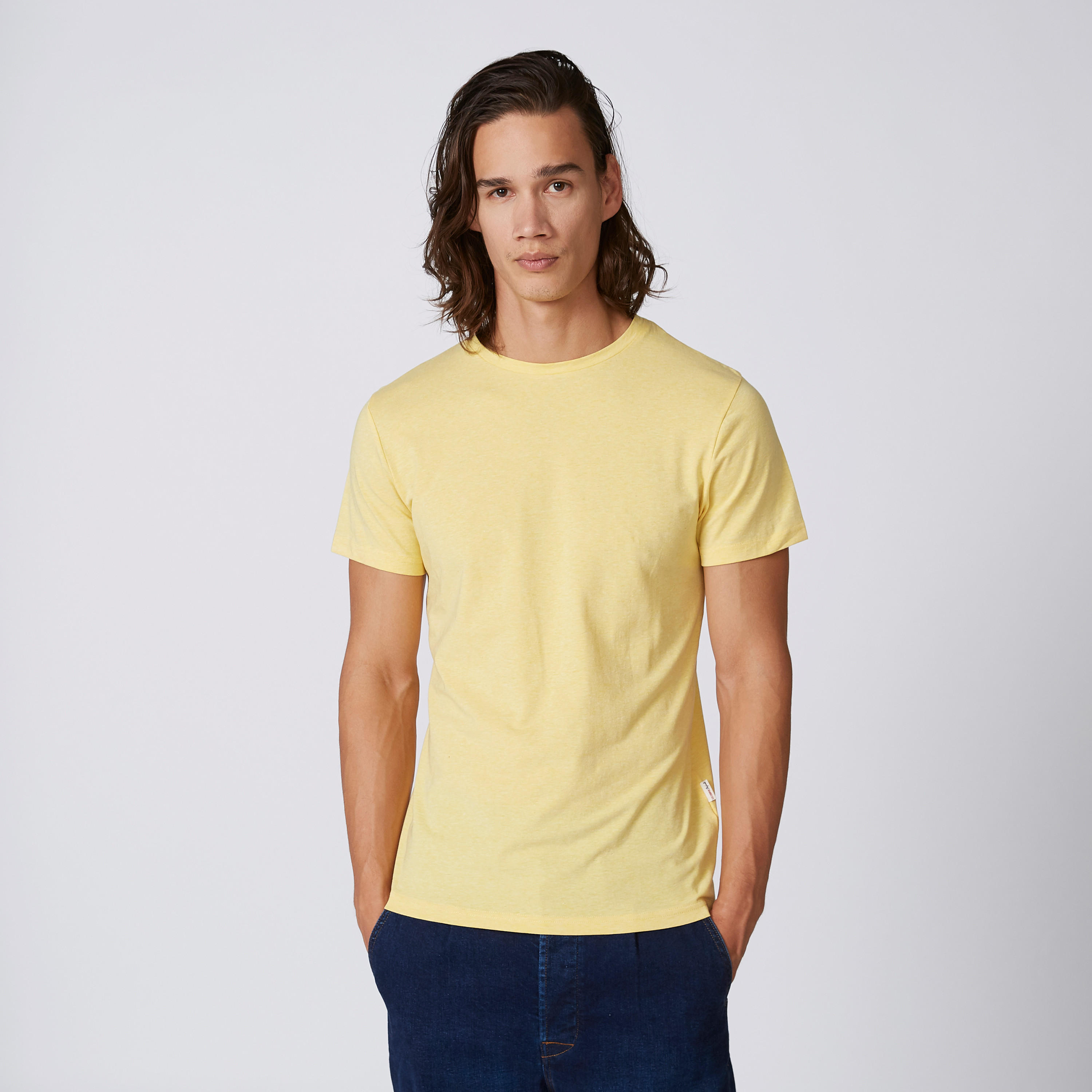 تيشيرت سادة بياقة مستديرة وأكمام قصيرة من لي كوبر-men-clothing-tshirtsandpolos-tshirts-image-4