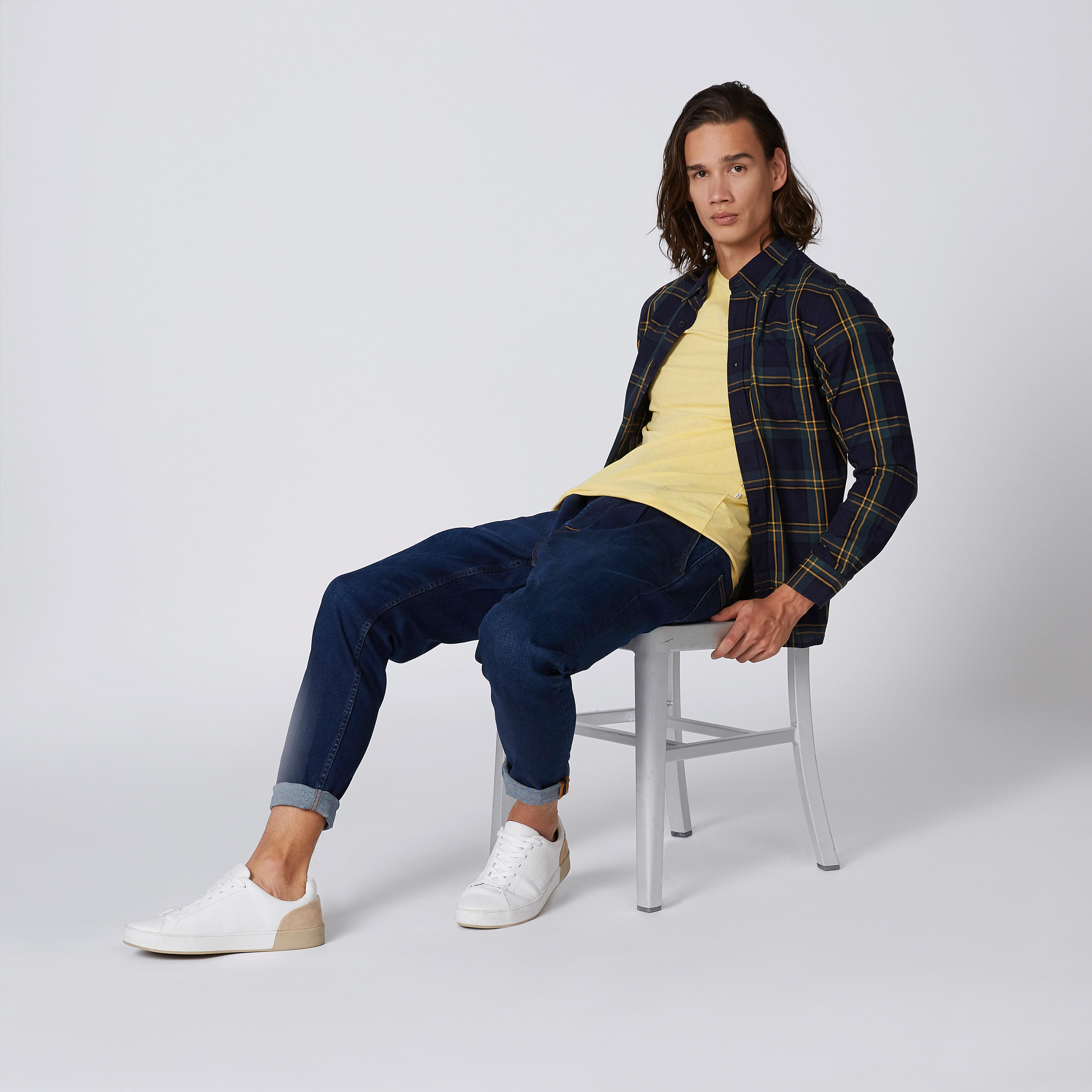 تيشيرت سادة بياقة مستديرة وأكمام قصيرة من لي كوبر-men-clothing-tshirtsandpolos-tshirts-image-2