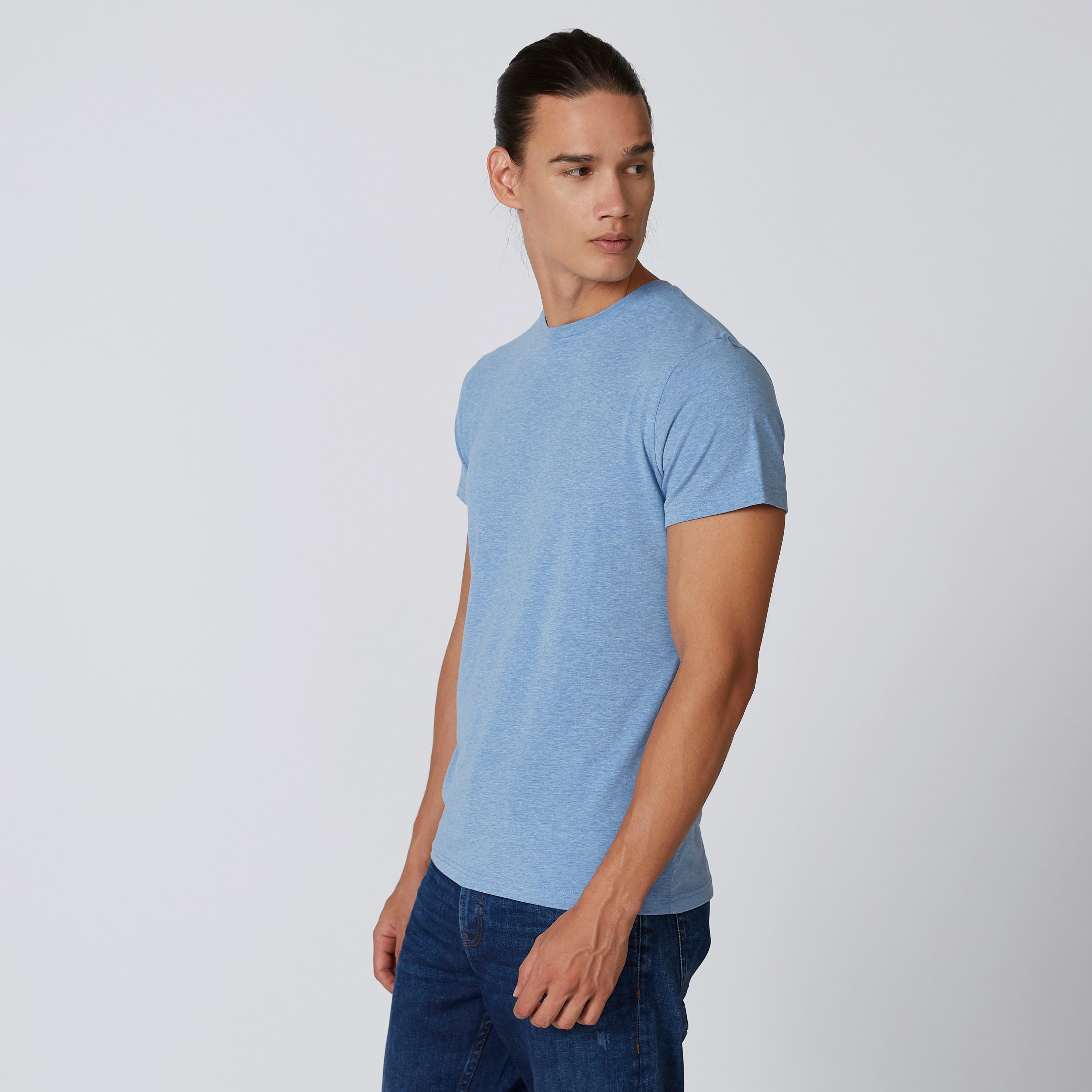 تيشيرت سادة بياقة مستديرة وأكمام قصيرة من لي كوبر-men-clothing-tshirtsandpolos-tshirts-image-4