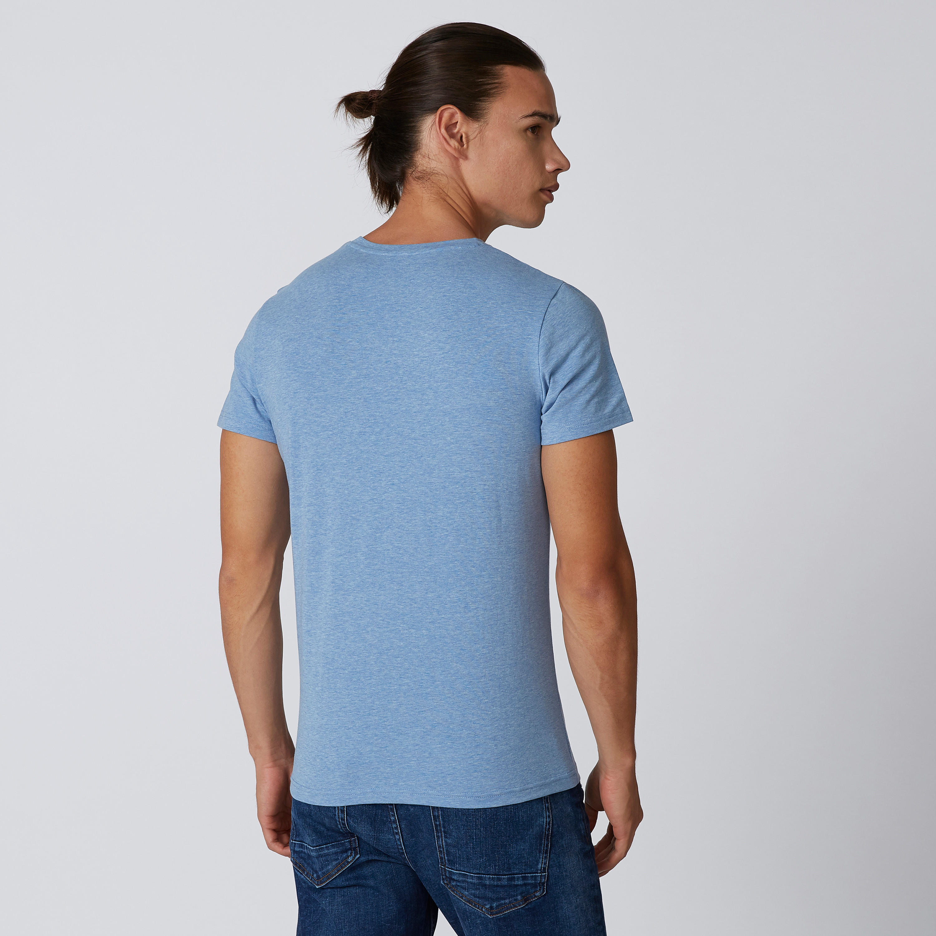 تيشيرت سادة بياقة مستديرة وأكمام قصيرة من لي كوبر-men-clothing-tshirtsandpolos-tshirts-image-3