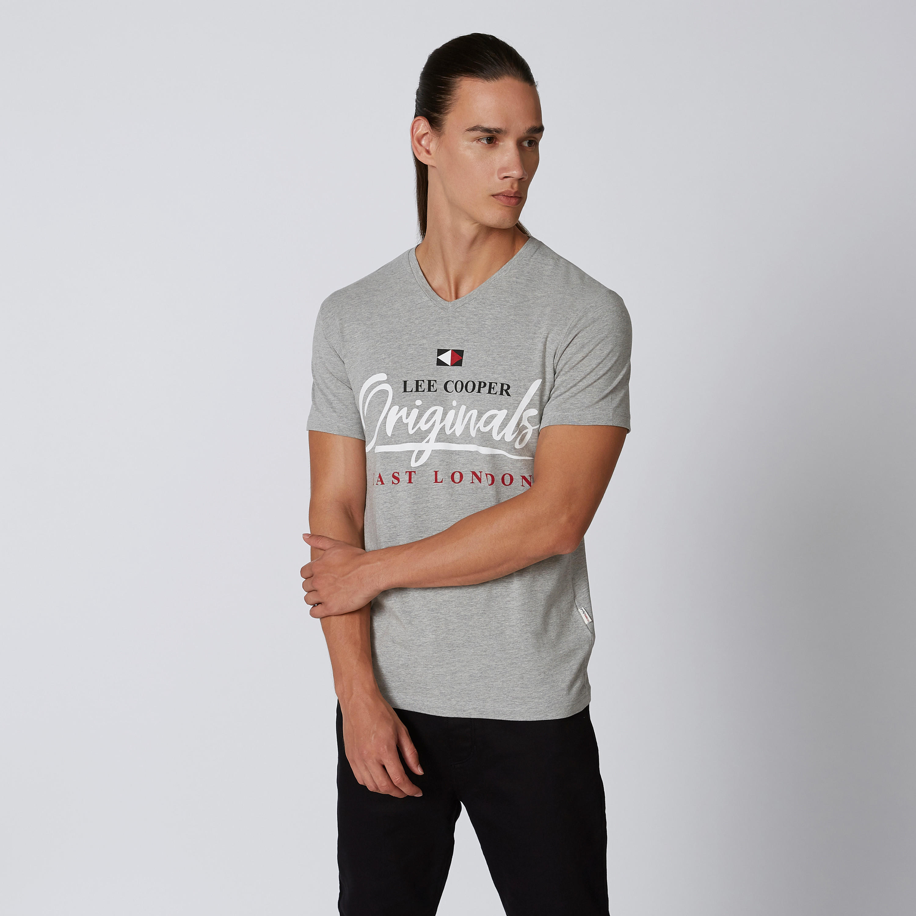 Lee Cooper Printed T-shirt with V-neck and Short Sleeves-men-clothing-tshirtsandpolos-tshirts-image-2