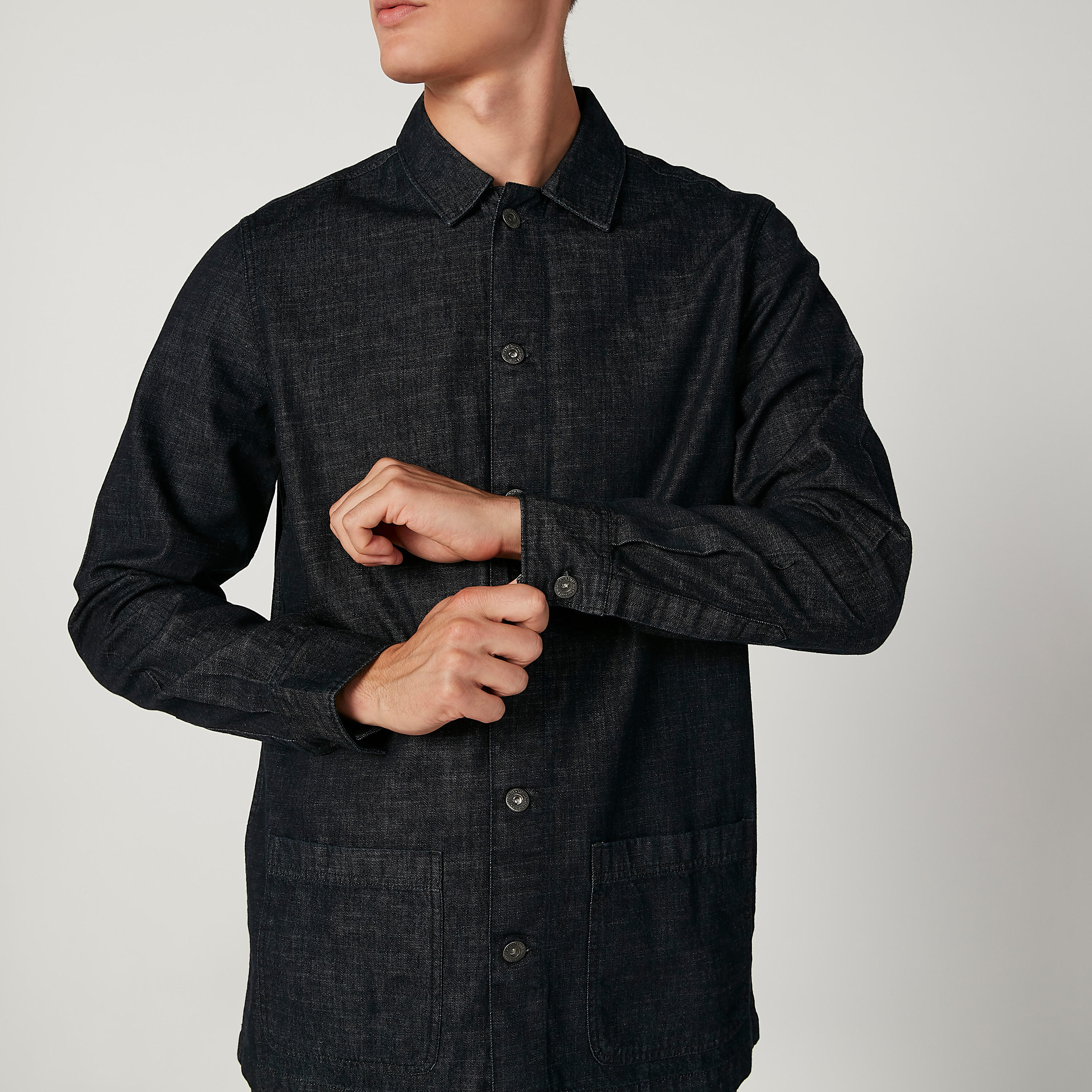 قميص مستدام بارز الملمس بياقة عاديّة وأكمام طويلة -men-clothing-shirts-image-3