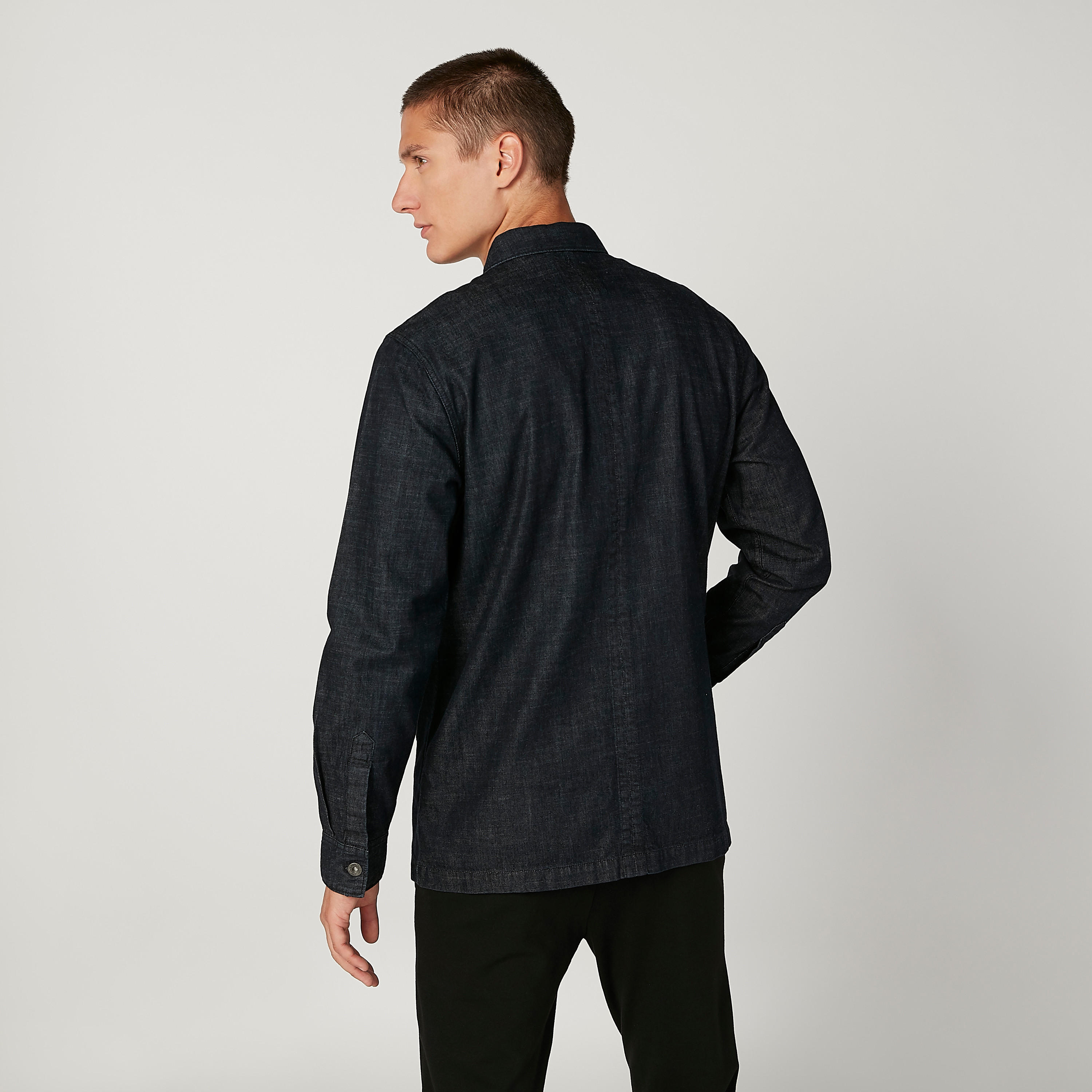 قميص مستدام بارز الملمس بياقة عاديّة وأكمام طويلة -men-clothing-shirts-image-4