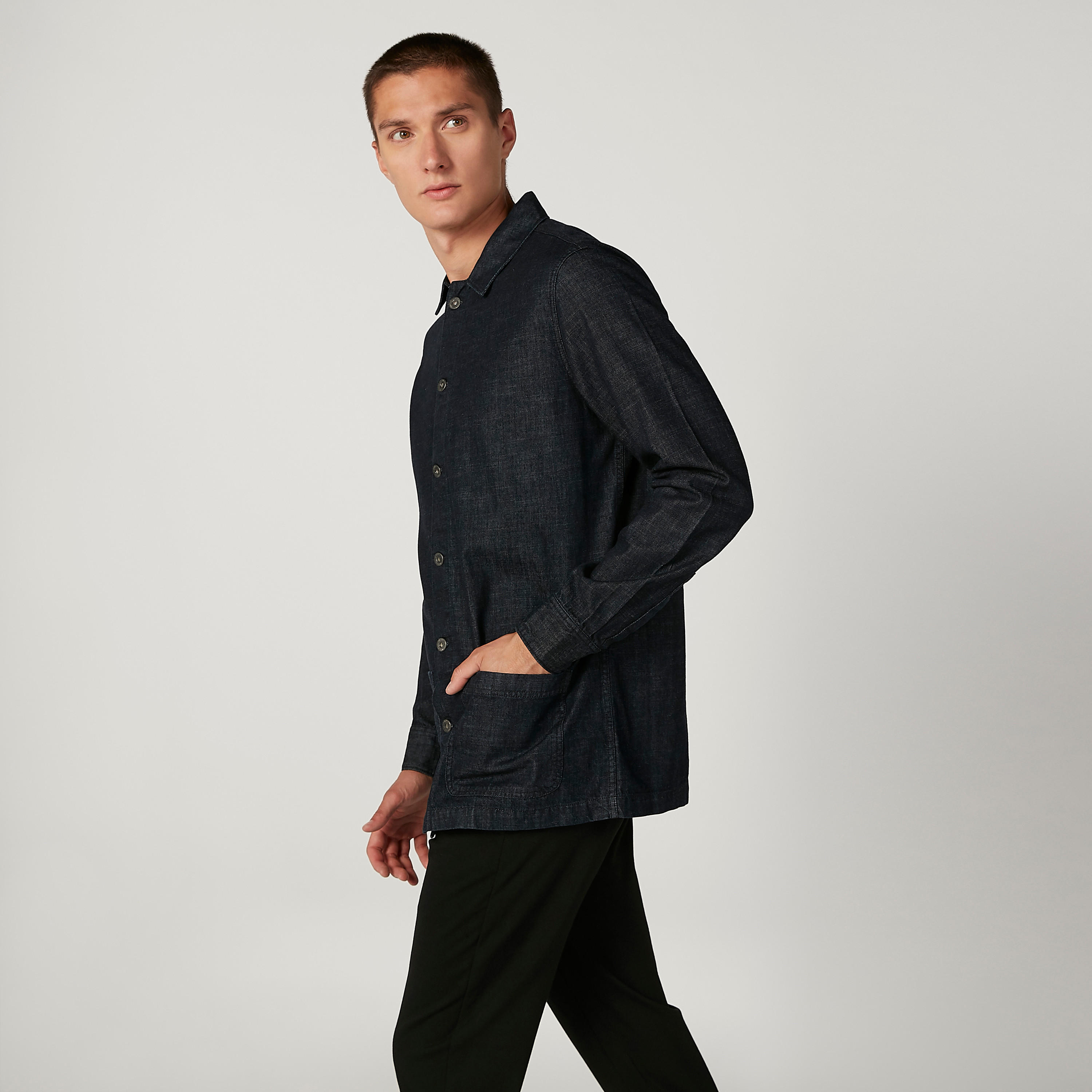 قميص مستدام بارز الملمس بياقة عاديّة وأكمام طويلة -men-clothing-shirts-image-5