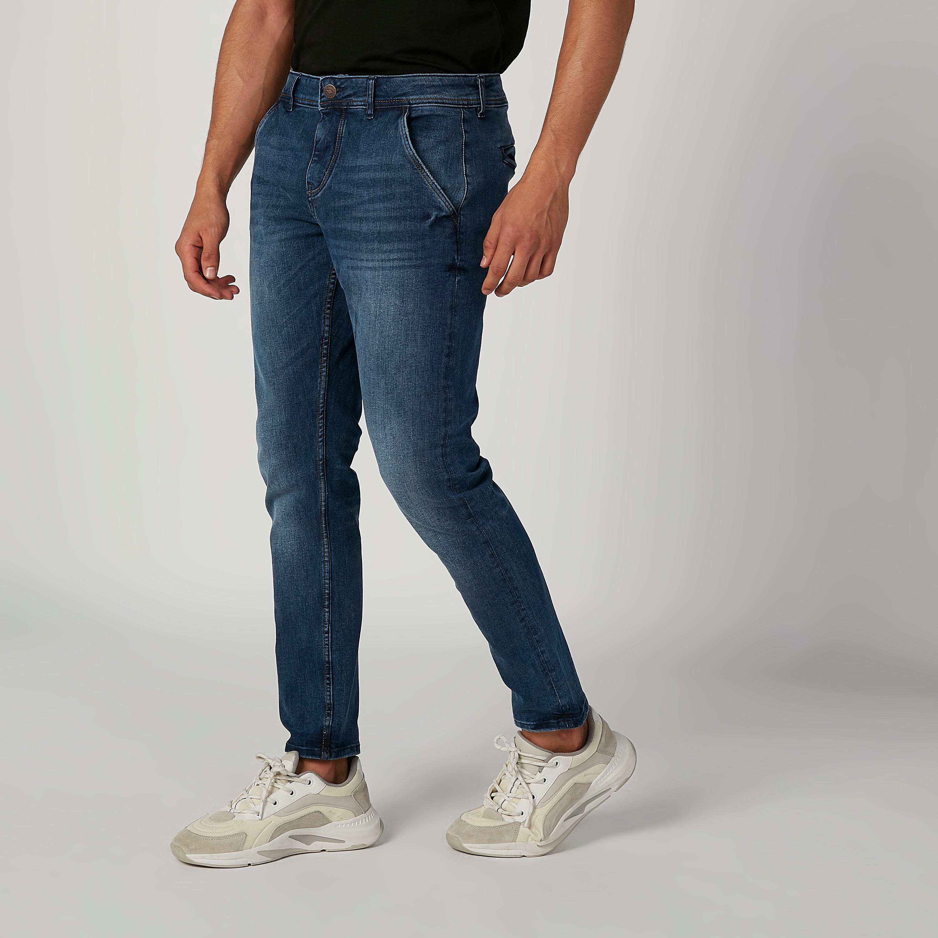 بنطلون جينز مستدام سكيني سادة بخصر متوسط الارتفاع -men-clothing-bottoms-jeans-image-4