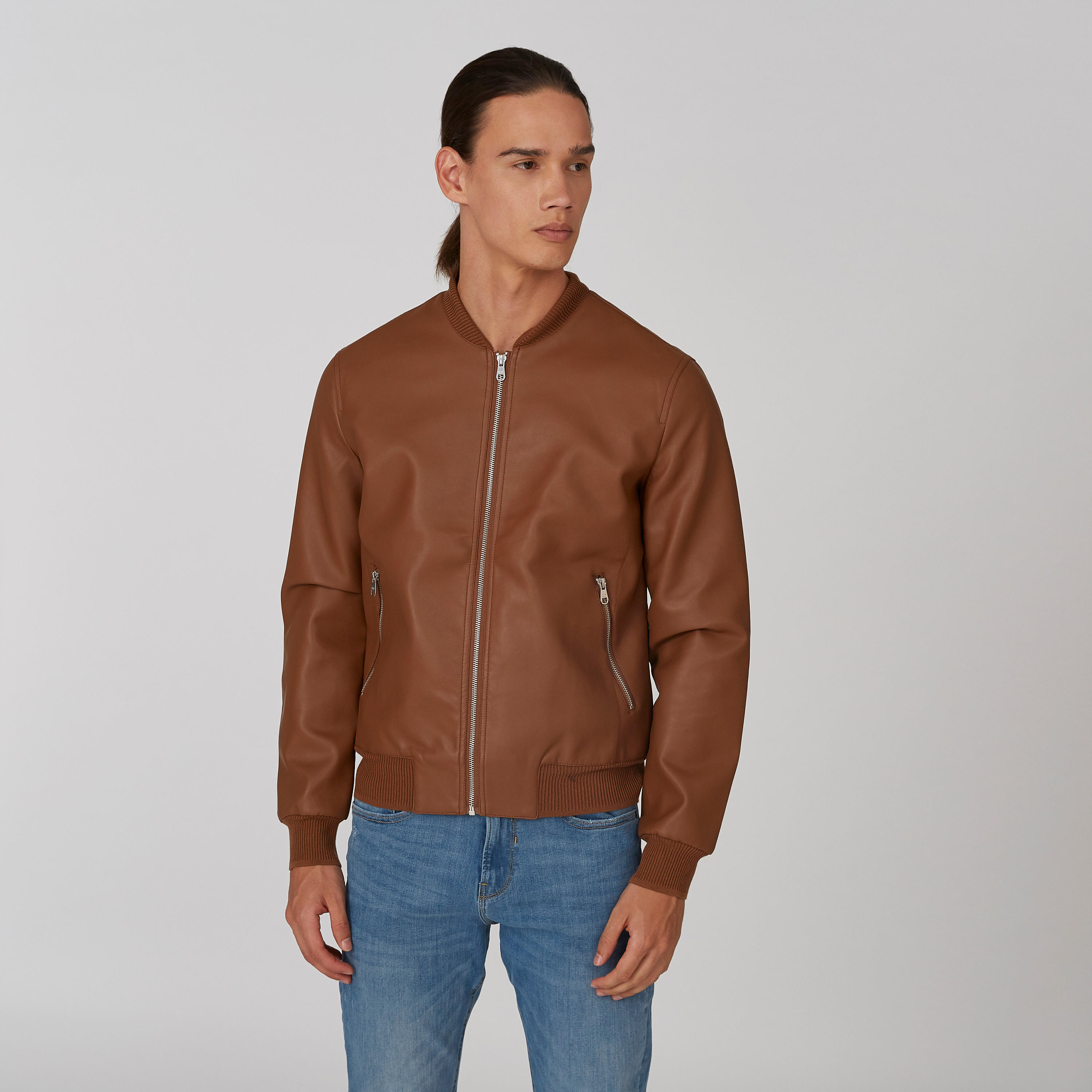Sustainable Plain Biker Jacket with Pockets Detail-men-clothing-jacketsandblazers-jackets-image-1