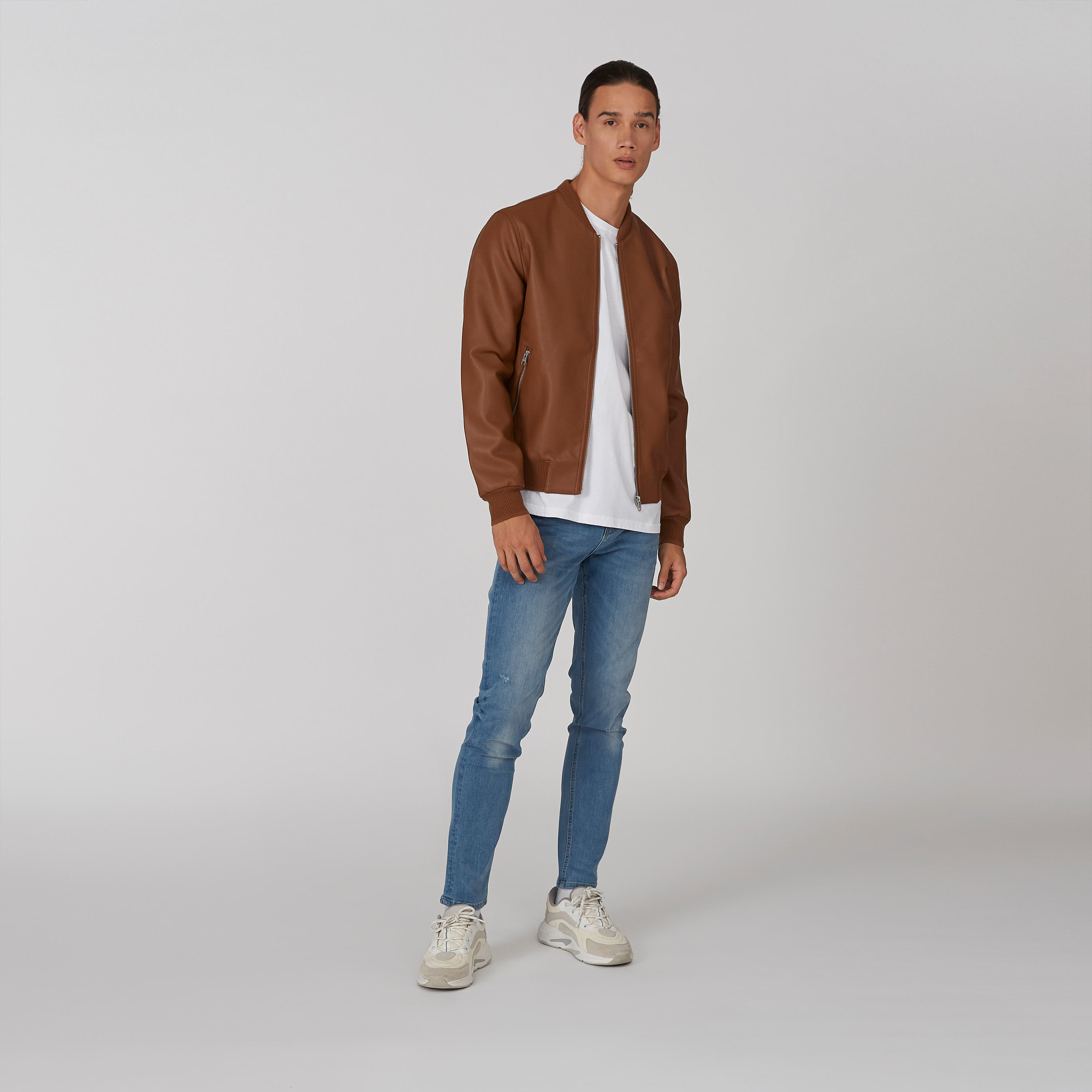 Sustainable Plain Biker Jacket with Pockets Detail-men-clothing-jacketsandblazers-jackets-image-2