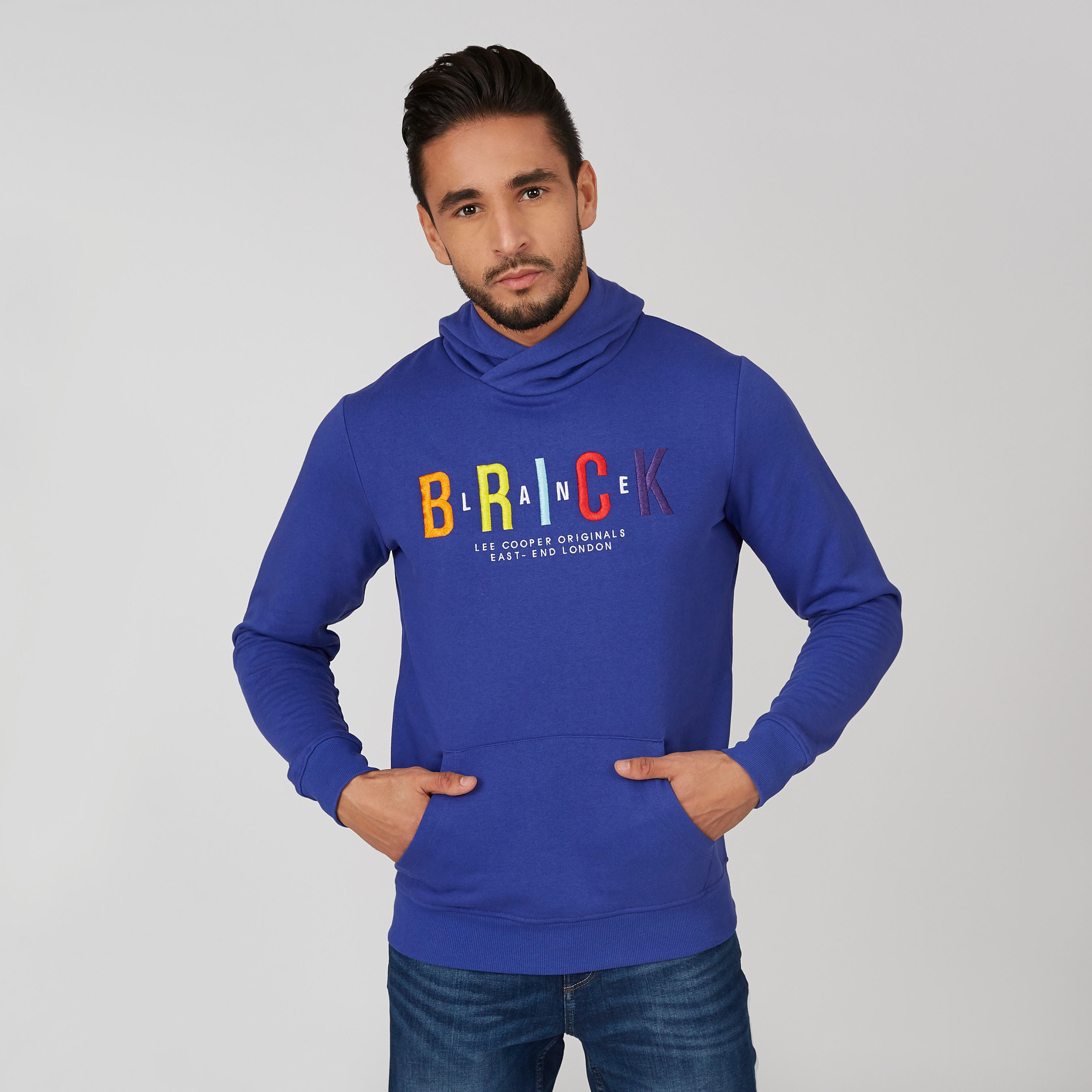 Sustainable Lee Cooper Printed Sweatshirt with Long Sleeves and Hood-men-winterwear-hoodiesandsweatshirts-image-1