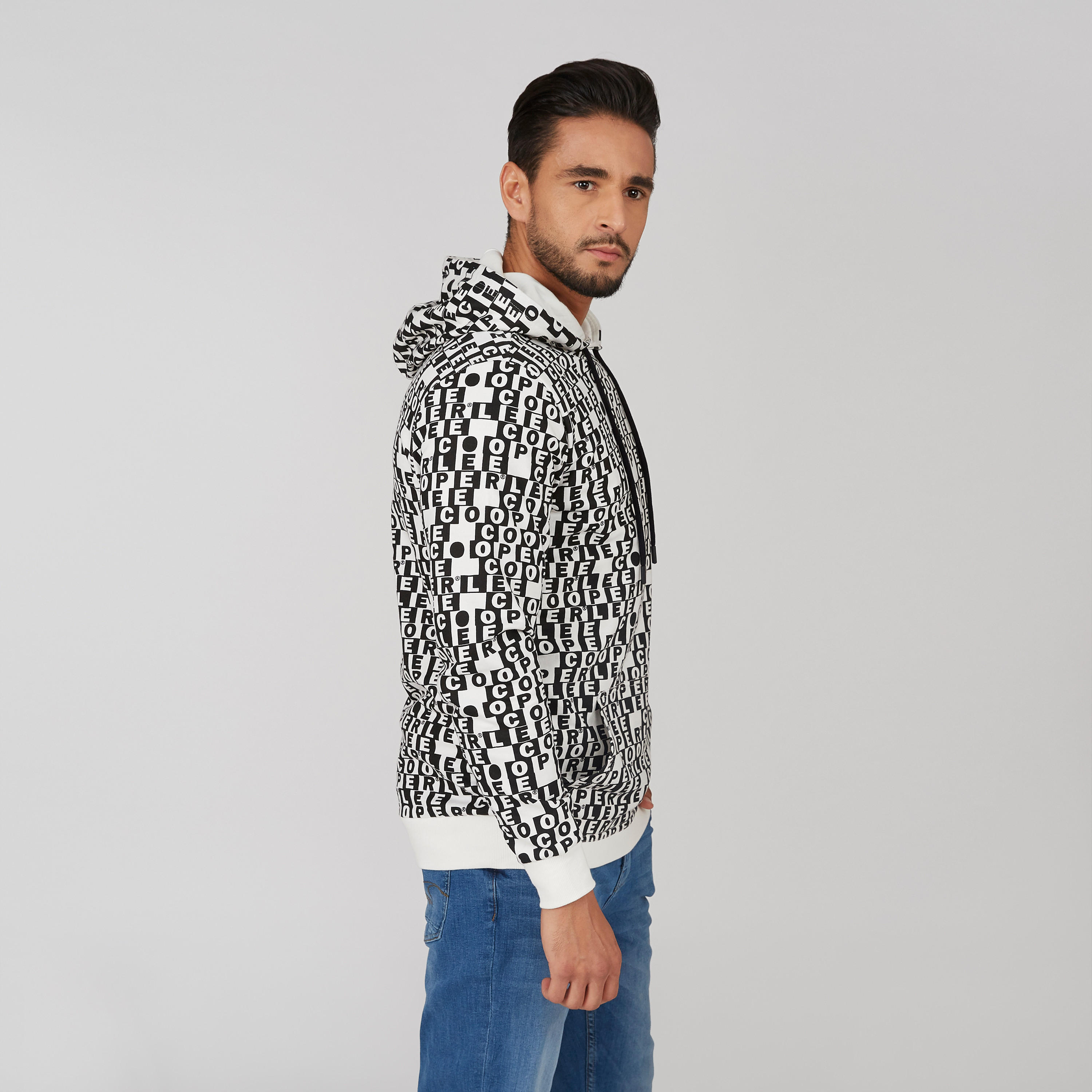 Printed Sweatshirt with Long Sleeves and Hood-men-winterwear-hoodiesandsweatshirts-image-3