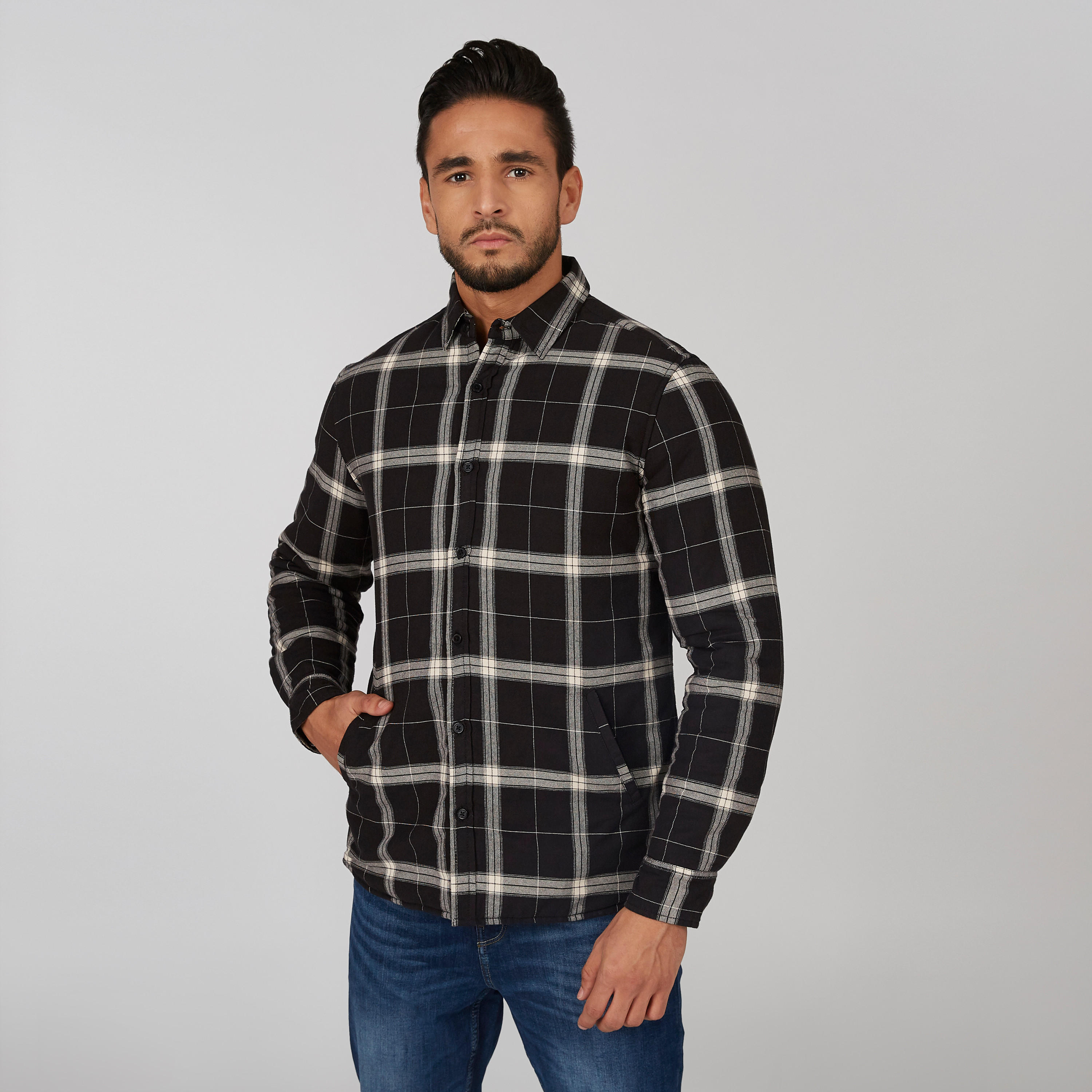 قميص مستدام كاروهات بأكمام طويلة وجيوب -men-clothing-jacketsandblazers-jackets-image-4