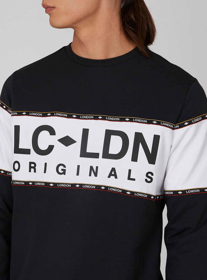 Lee Cooper Printed Sweatshirt with Crew Neck and Long Sleeves-men-winterwear-hoodiesandsweatshirts-image-4