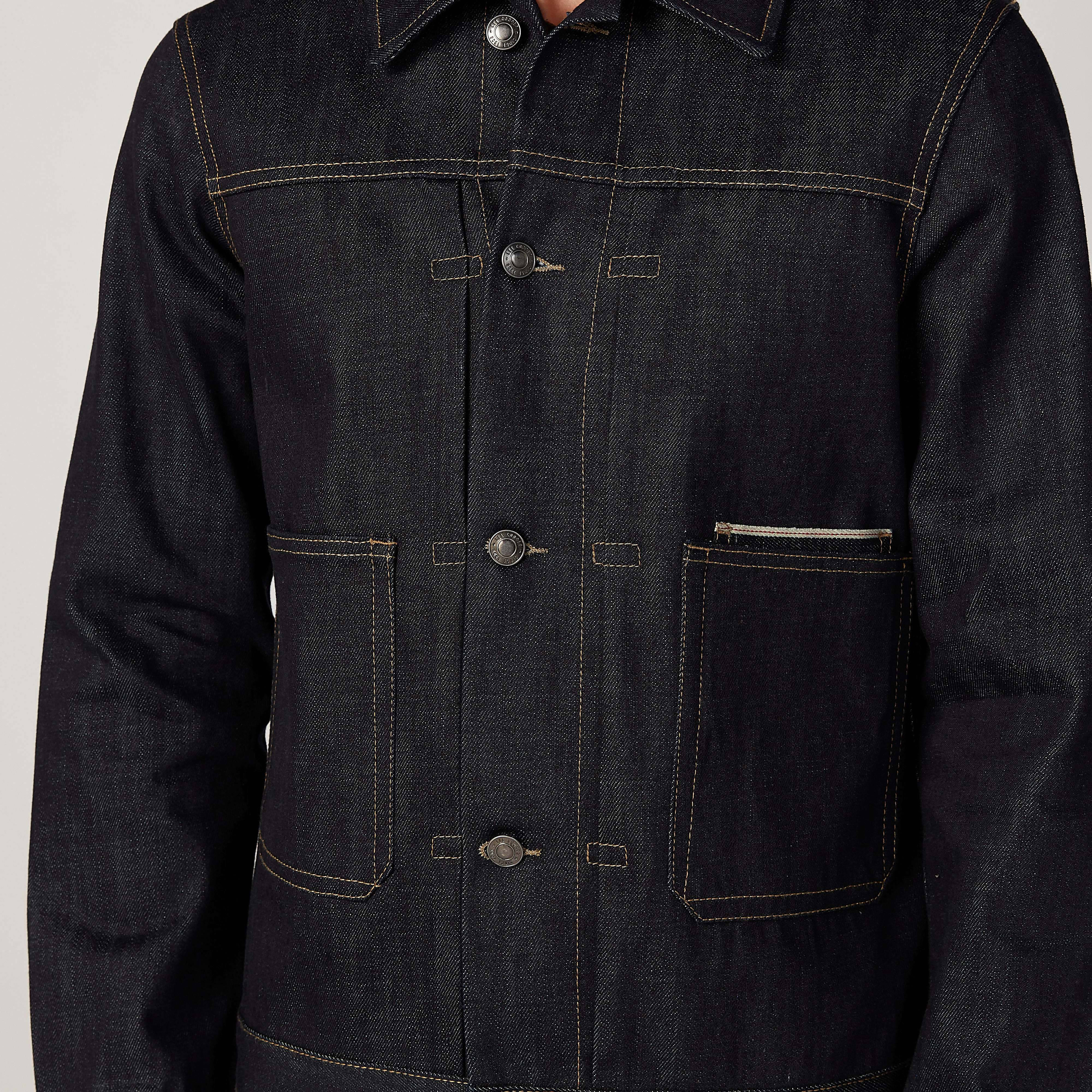 جاكيت مستدام دينم سادة بأكمام طويلة وتفاصيل جيوب-men-clothing-jacketsandblazers-jackets-image-3