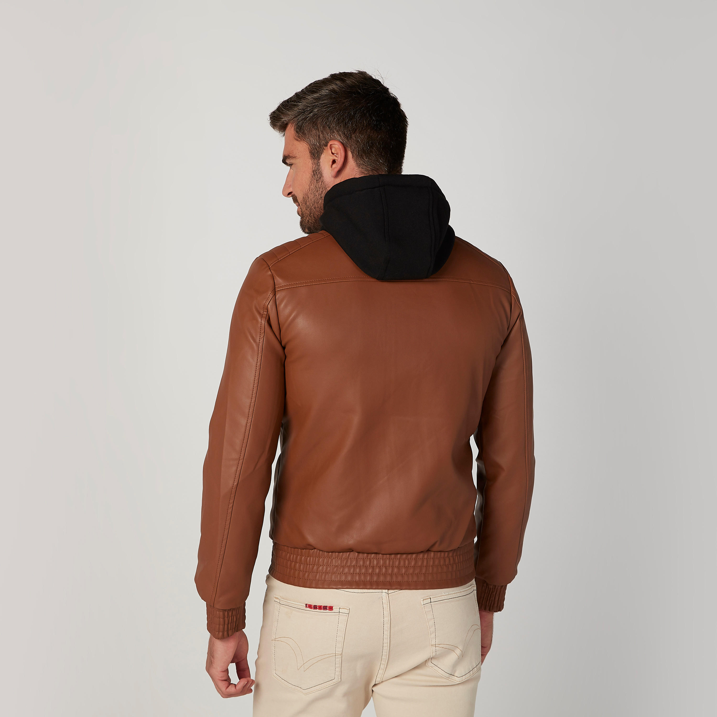 جاكيت بارزة الملمس وأكمام طويلة وقبعة من لي كوبر-men-clothing-jacketsandblazers-jackets-image-4