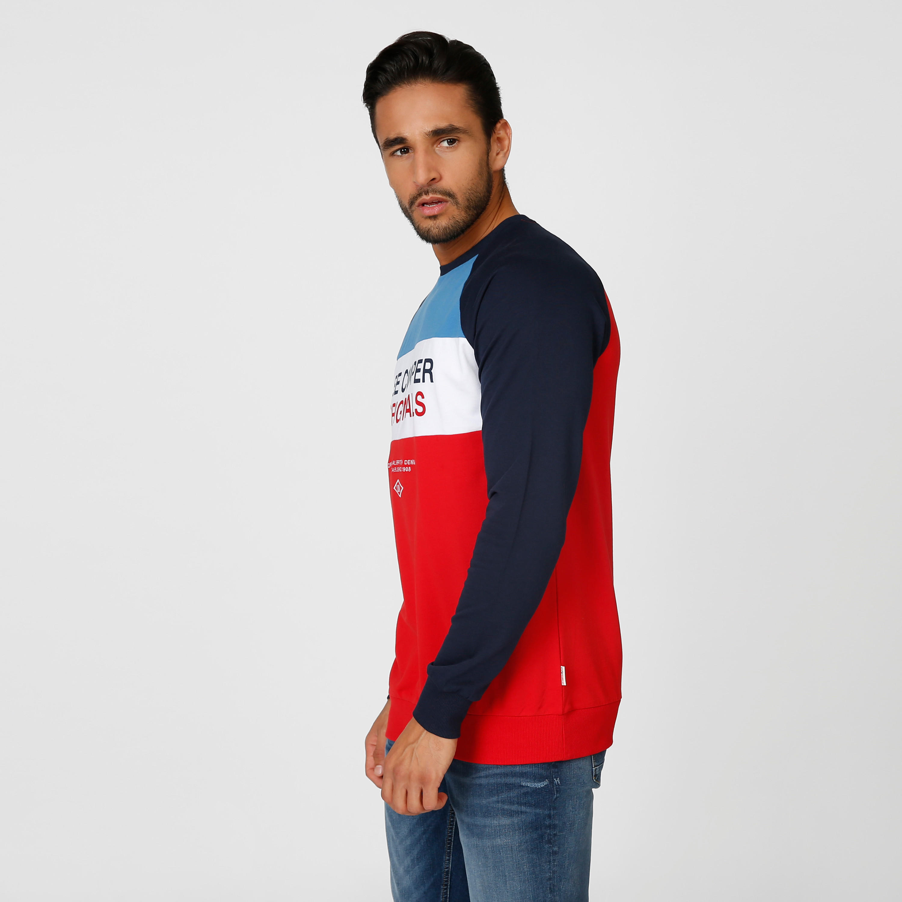 Sustainable Lee Cooper Printed Sweatshirt with Raglan Sleeves-men-winterwear-hoodiesandsweatshirts-image-3