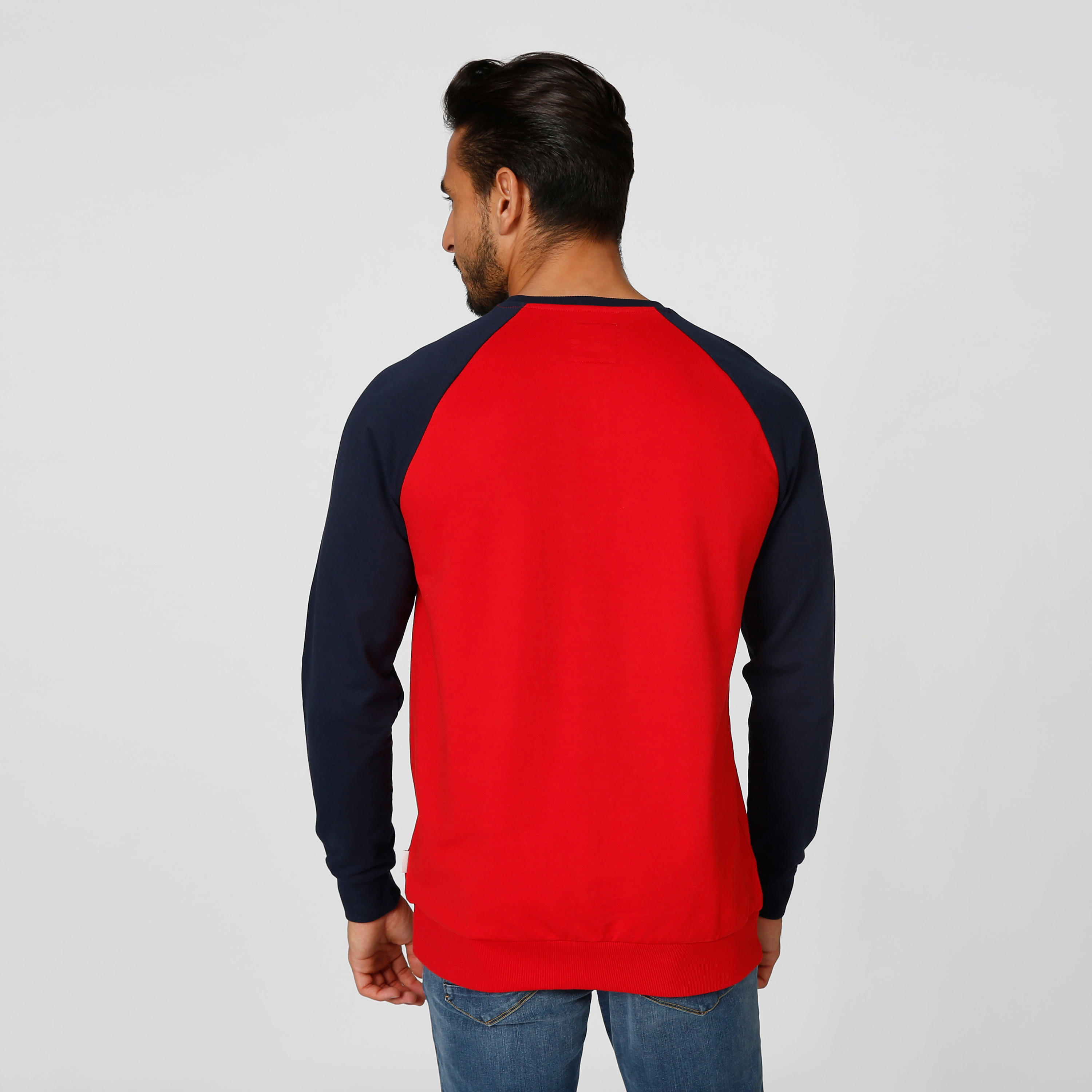 Sustainable Lee Cooper Printed Sweatshirt with Raglan Sleeves-men-winterwear-hoodiesandsweatshirts-image-4
