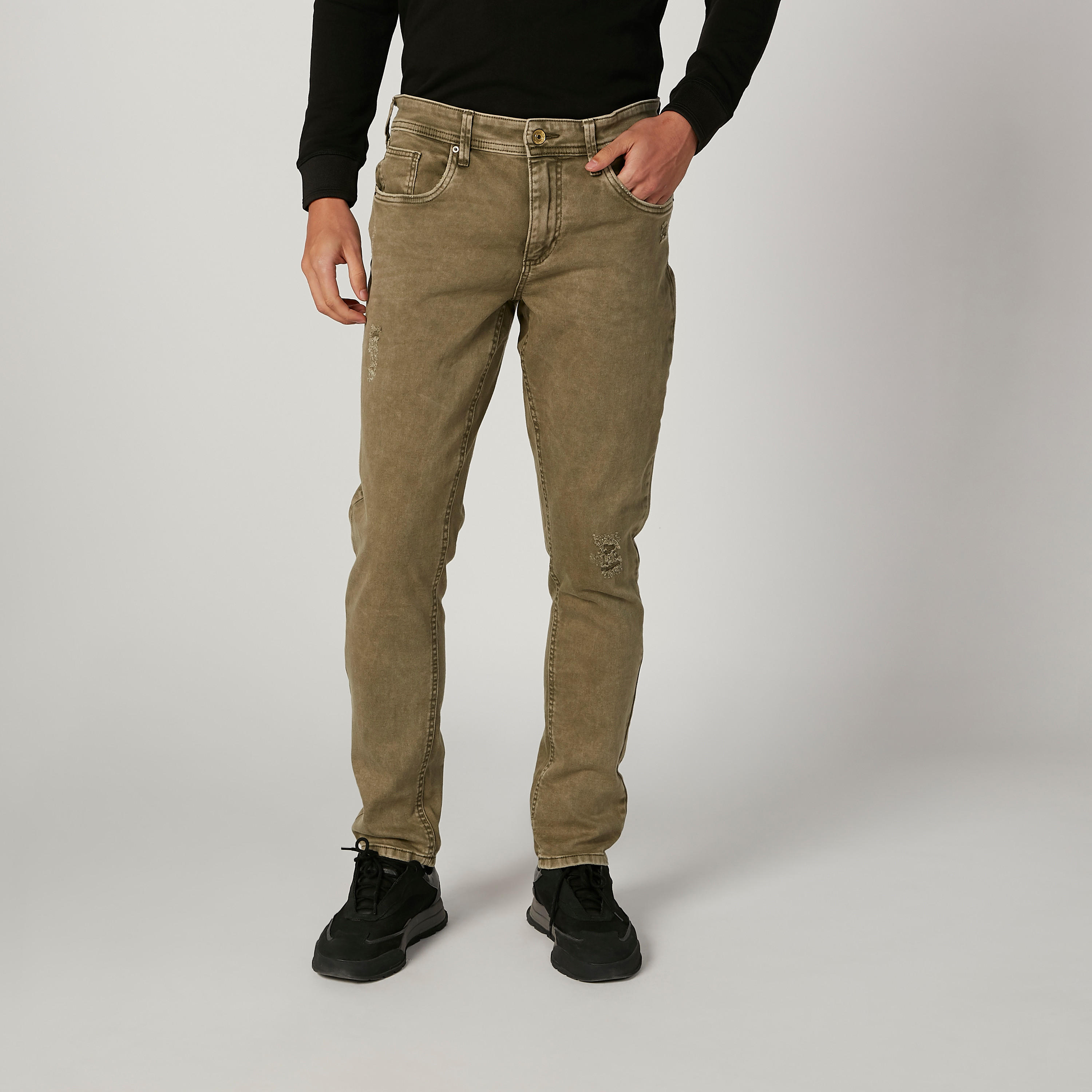 بنطلون جينز سكيني ممزق بخصر متوسط الارتفاع وجيوب من لي كوبر-men-clothing-bottoms-jeans-image-1