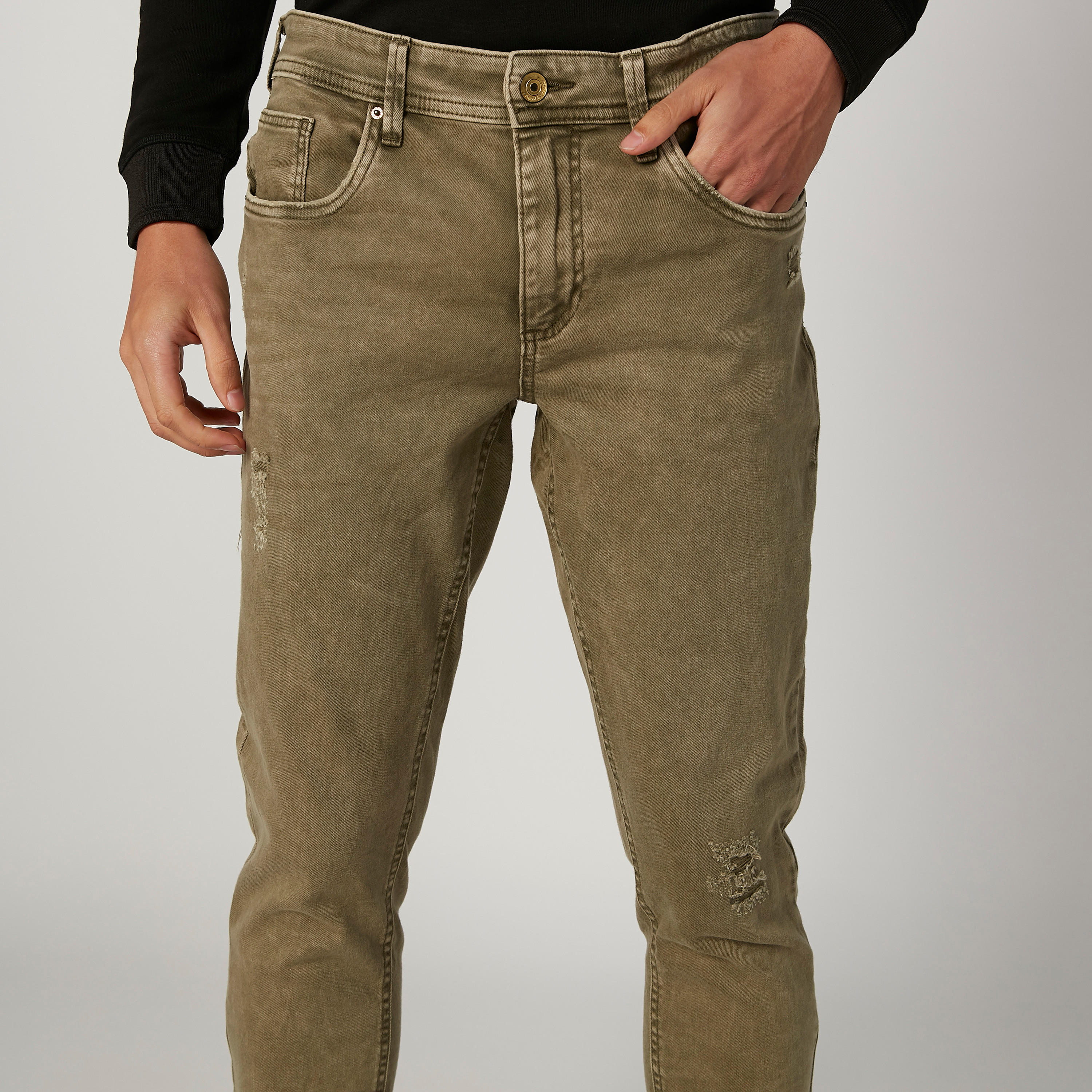 بنطلون جينز سكيني ممزق بخصر متوسط الارتفاع وجيوب من لي كوبر-men-clothing-bottoms-jeans-image-3