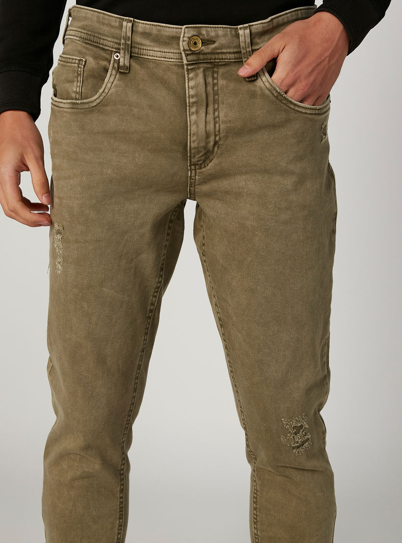بنطلون جينز سكيني ممزق بخصر متوسط الارتفاع وجيوب من لي كوبر-men-clothing-bottoms-jeans-image-3