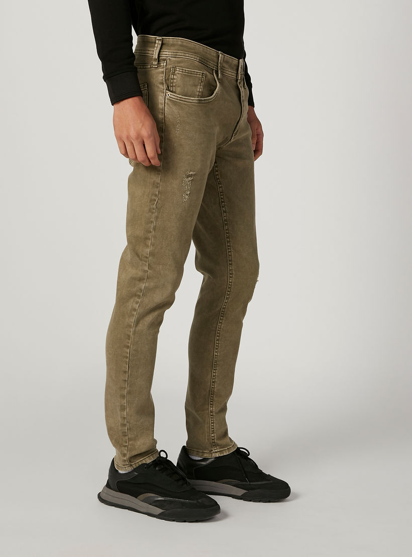 بنطلون جينز سكيني ممزق بخصر متوسط الارتفاع وجيوب من لي كوبر-men-clothing-bottoms-jeans-image-5