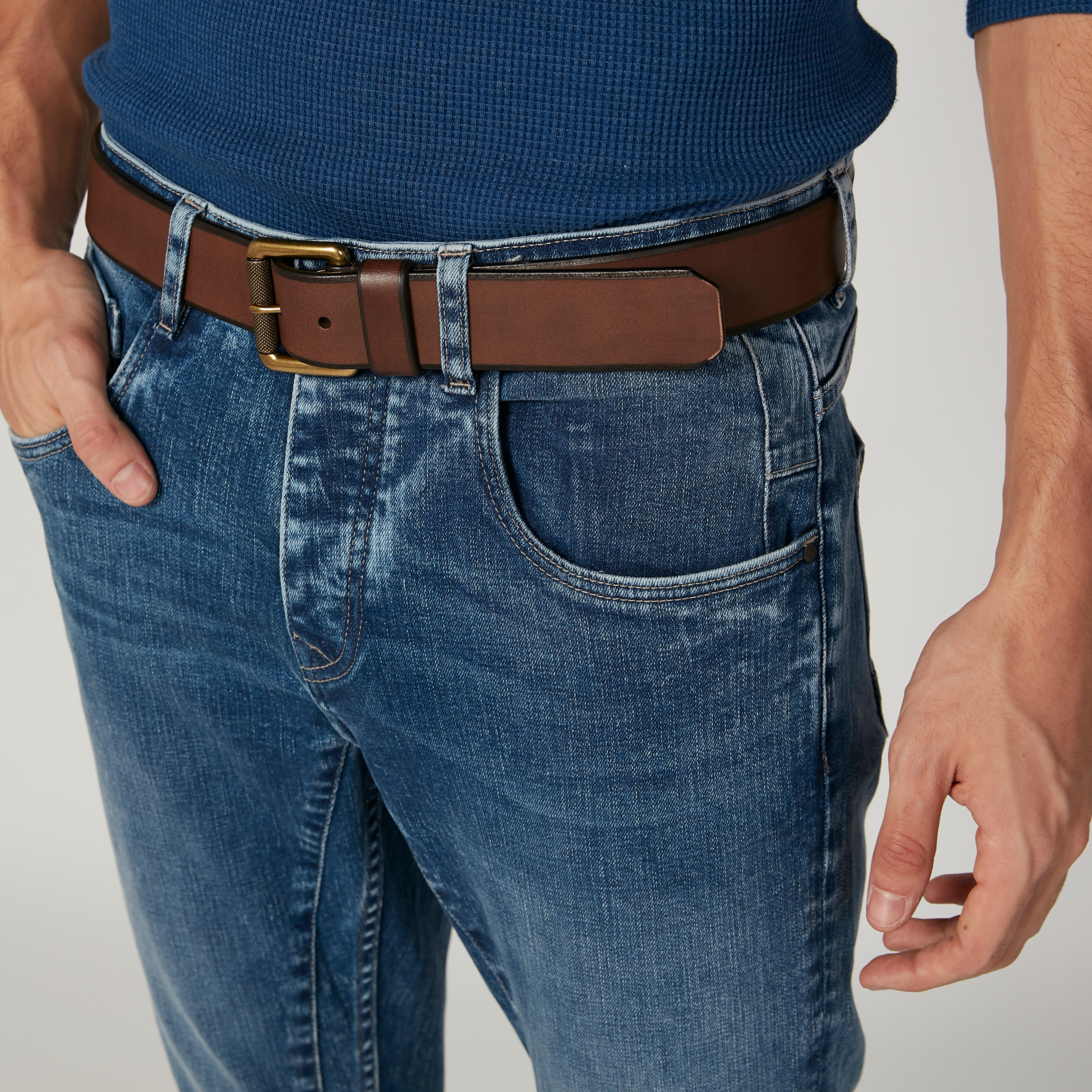 حزام بارز الملمس بإبزيم بدبوس-men-beltsandwallets-belts-image-2