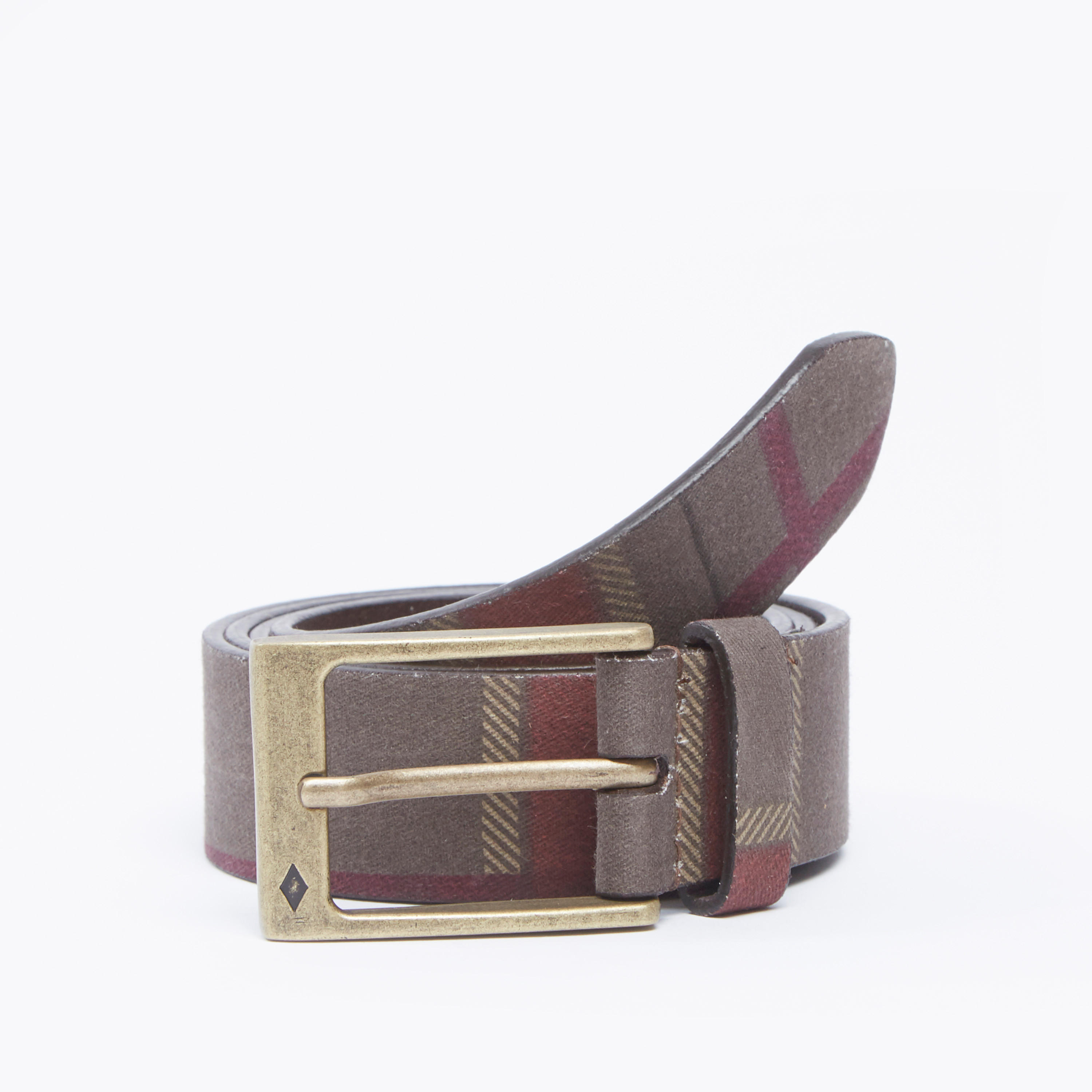 Sustainable Chequered Belt with Pin Buckle-men-beltsandwallets-belts-image-1