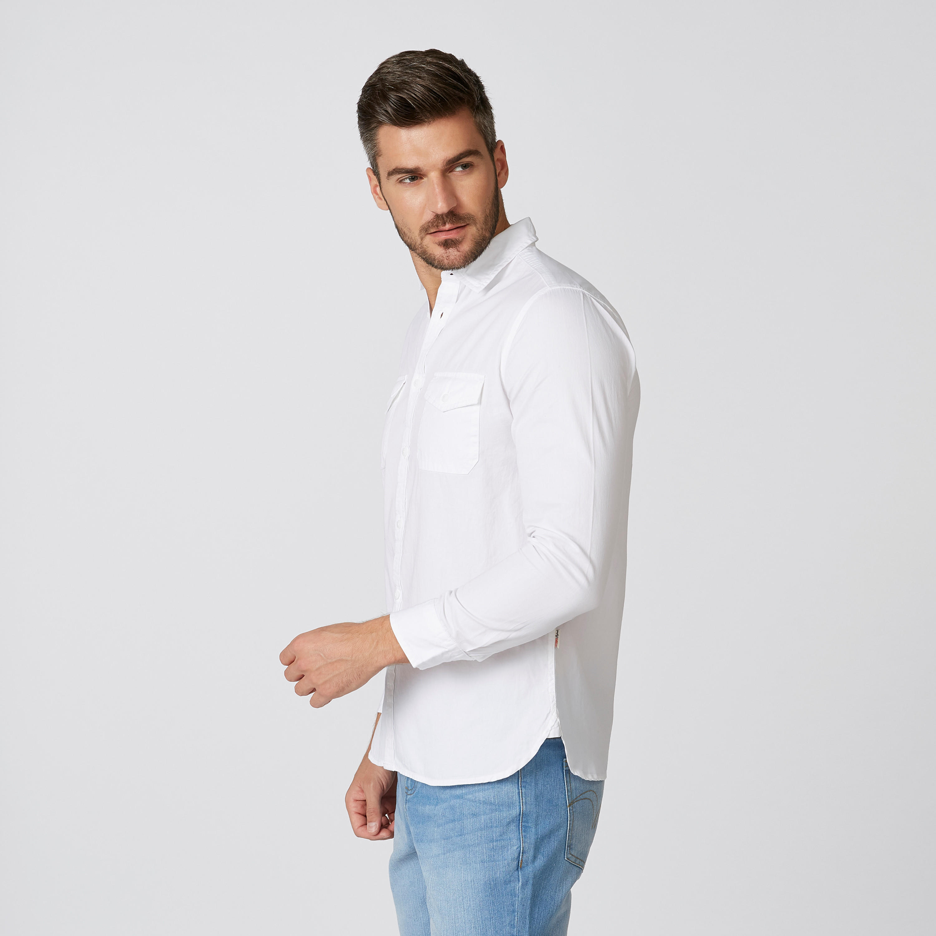 Lee Cooper Plain Shirt with Long Sleeves and Chest Pockets-men-clothing-shirts-image-5