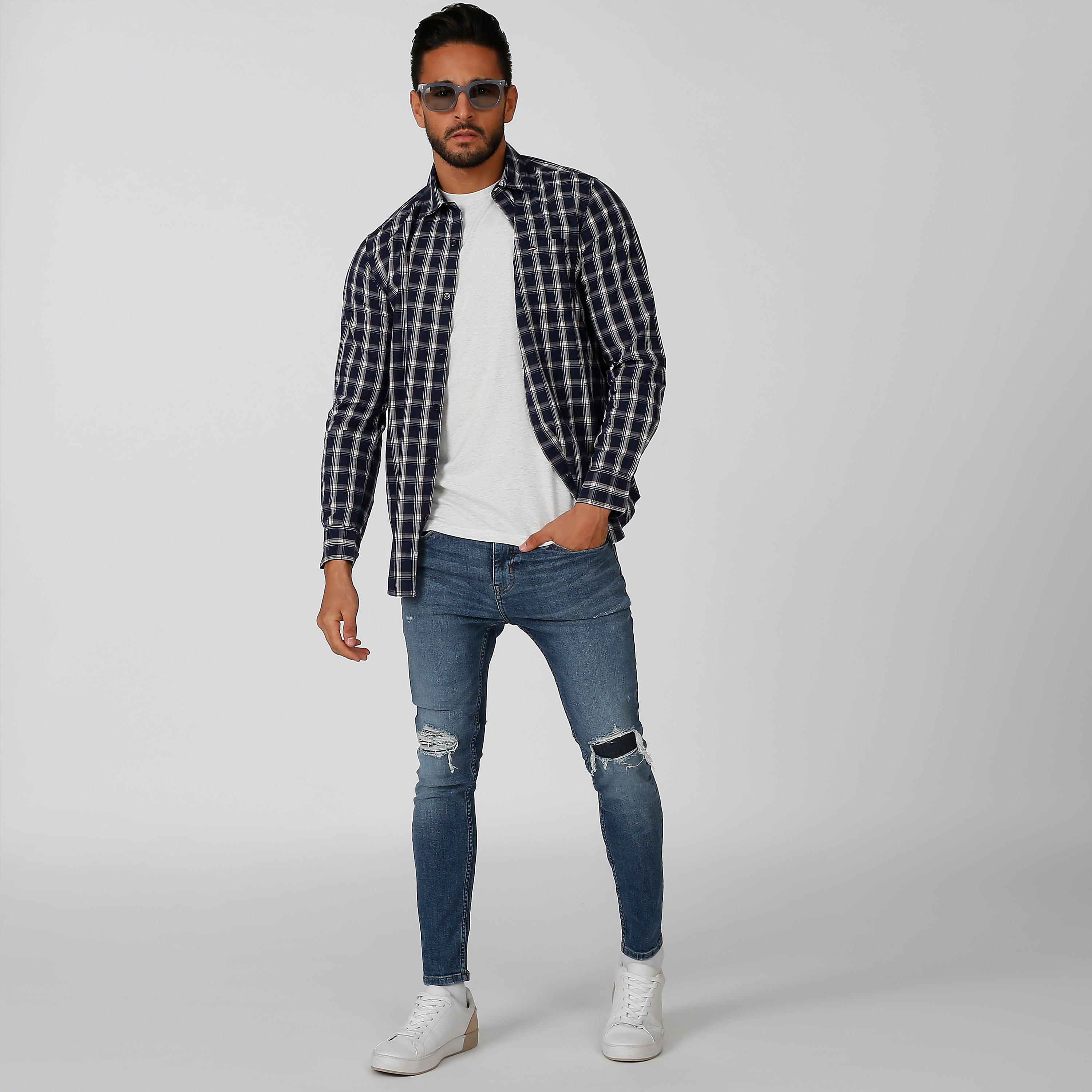 قميص مستدام كاروهات بياقة عاديّة وأكمام طويلة -men-clothing-shirts-image-5