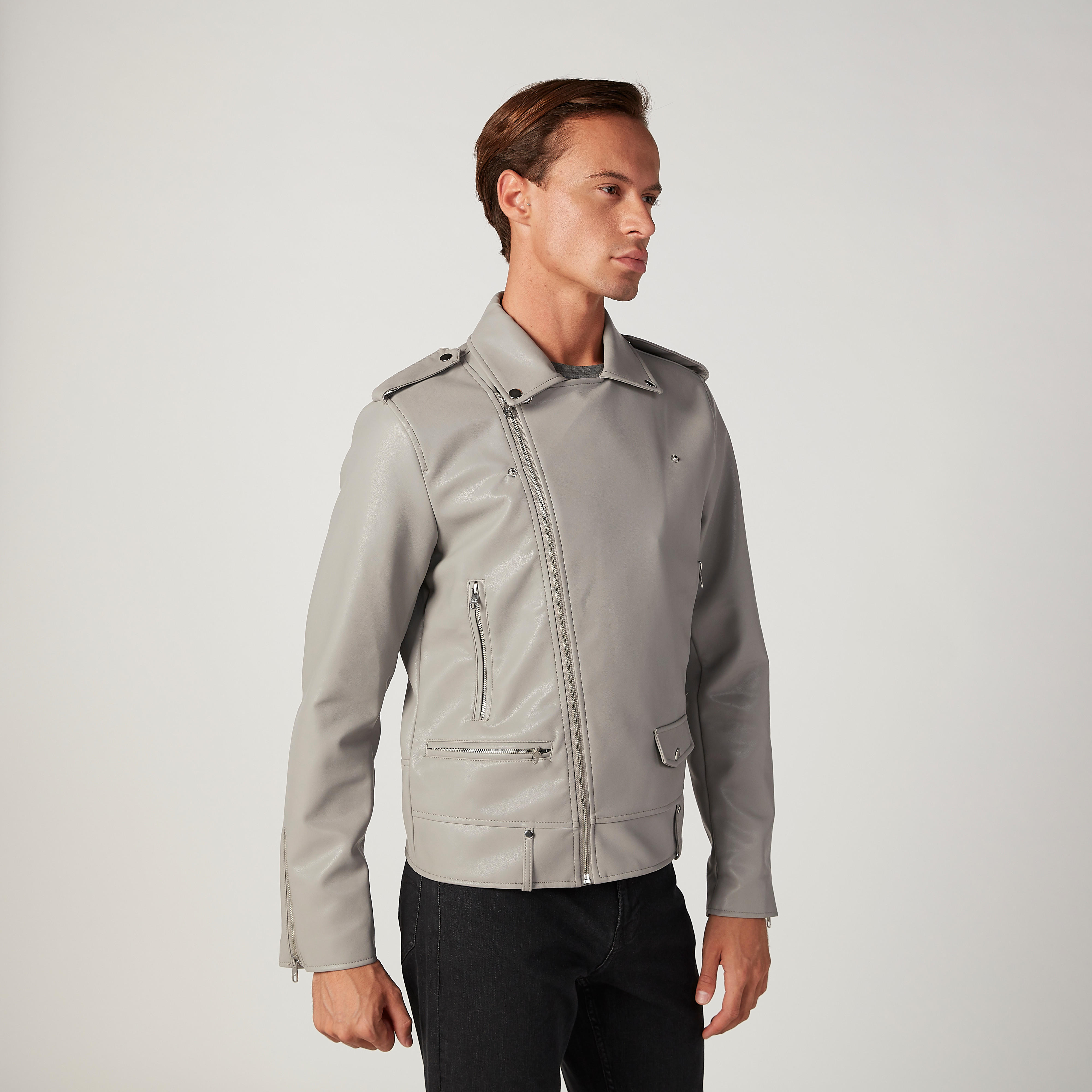 Sustainable Lee Cooper Biker Jacket with Long Sleeves-men-clothing-jacketsandblazers-jackets-image-5