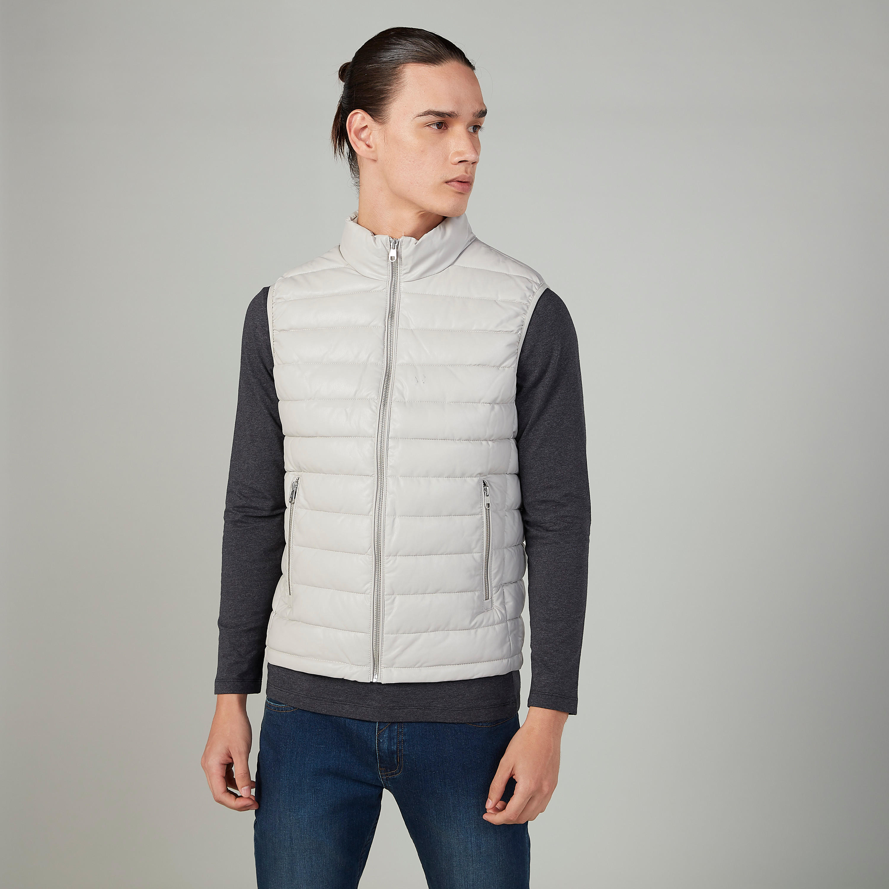 جاكيت جيليه بارز الملمس بسحاب إغلاق من لي كوبر-men-clothing-jacketsandblazers-jackets-image-1