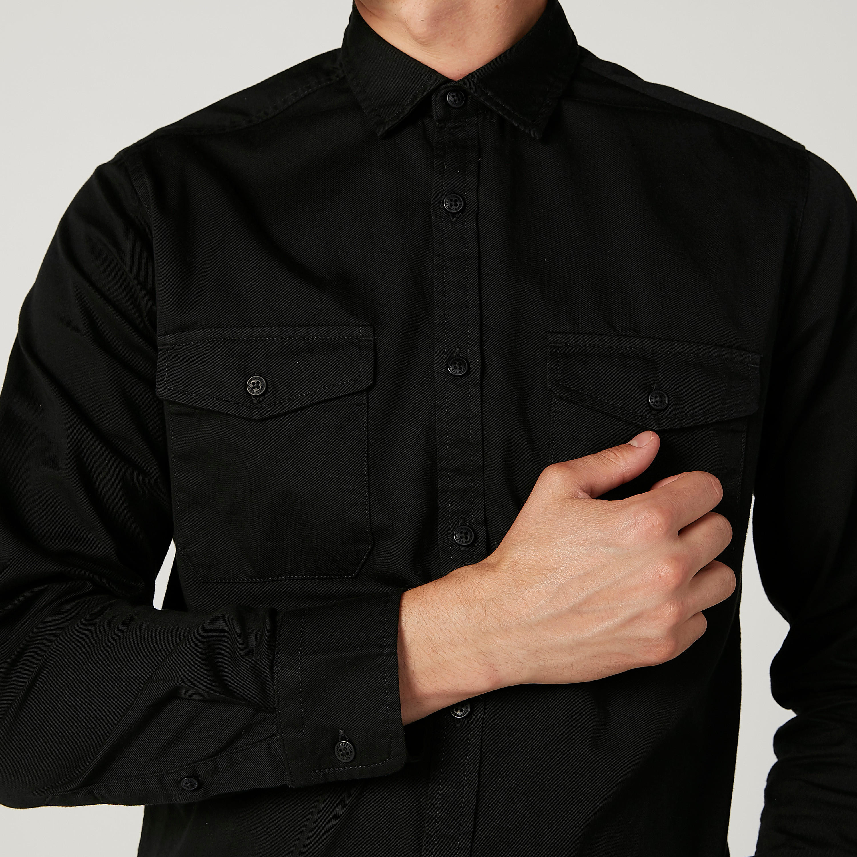 Lee Cooper Solid Shirt with Buttoned Flap Pockets-men-clothing-shirts-image-3