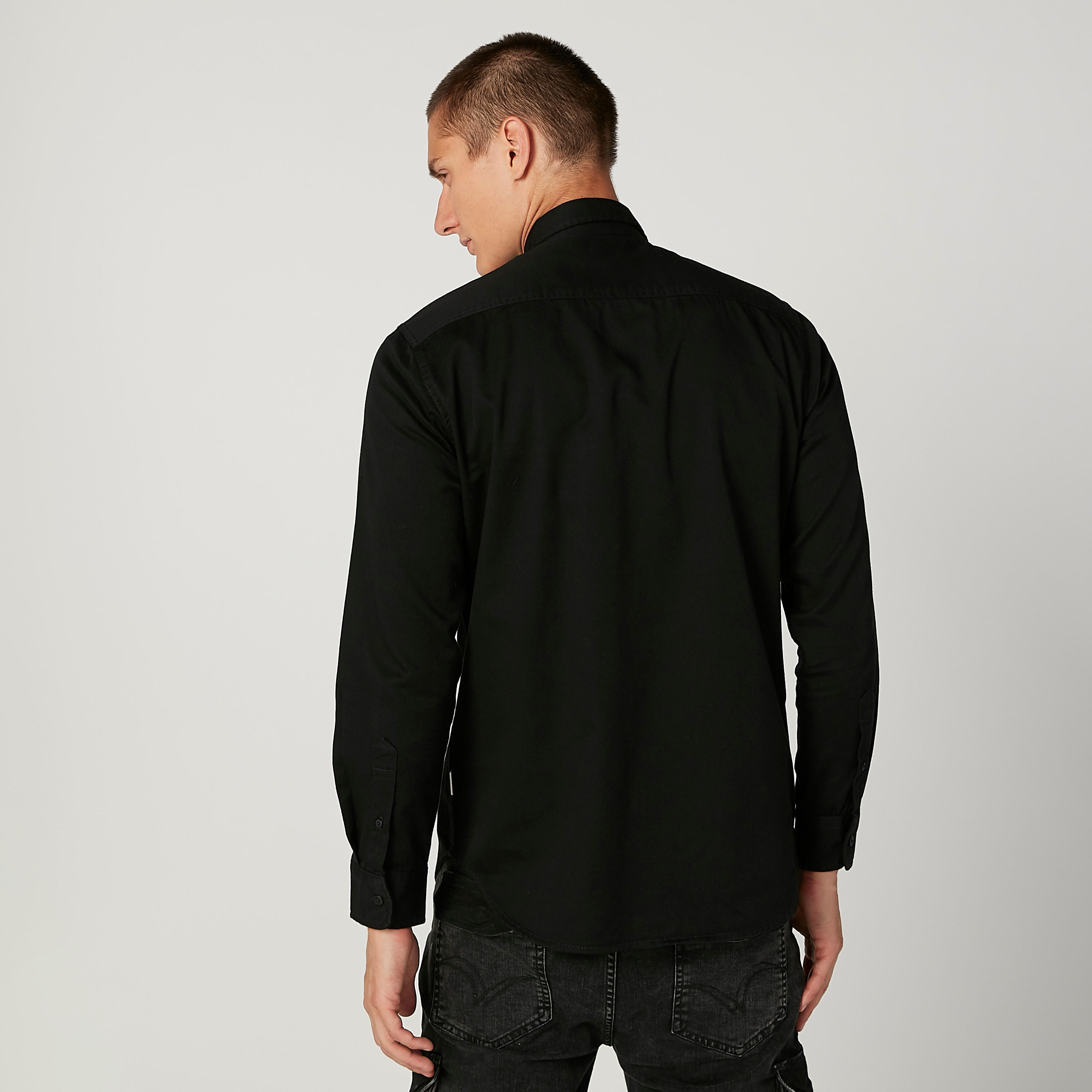 Lee Cooper Solid Shirt with Buttoned Flap Pockets-men-clothing-shirts-image-4