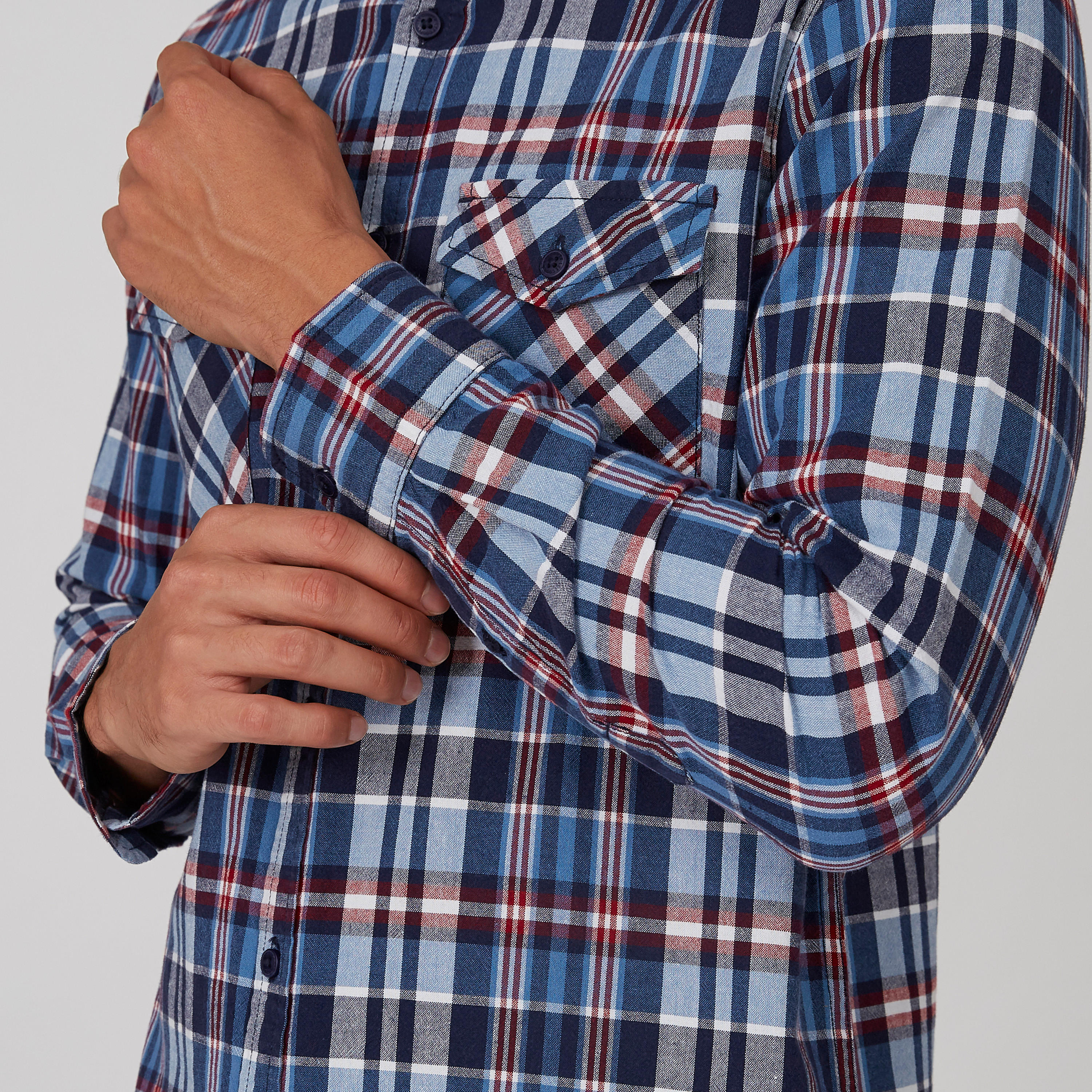 قميص كاروهات بياقة عاديّة وأكمام طويلة من لي كوبر-men-clothing-shirts-image-5
